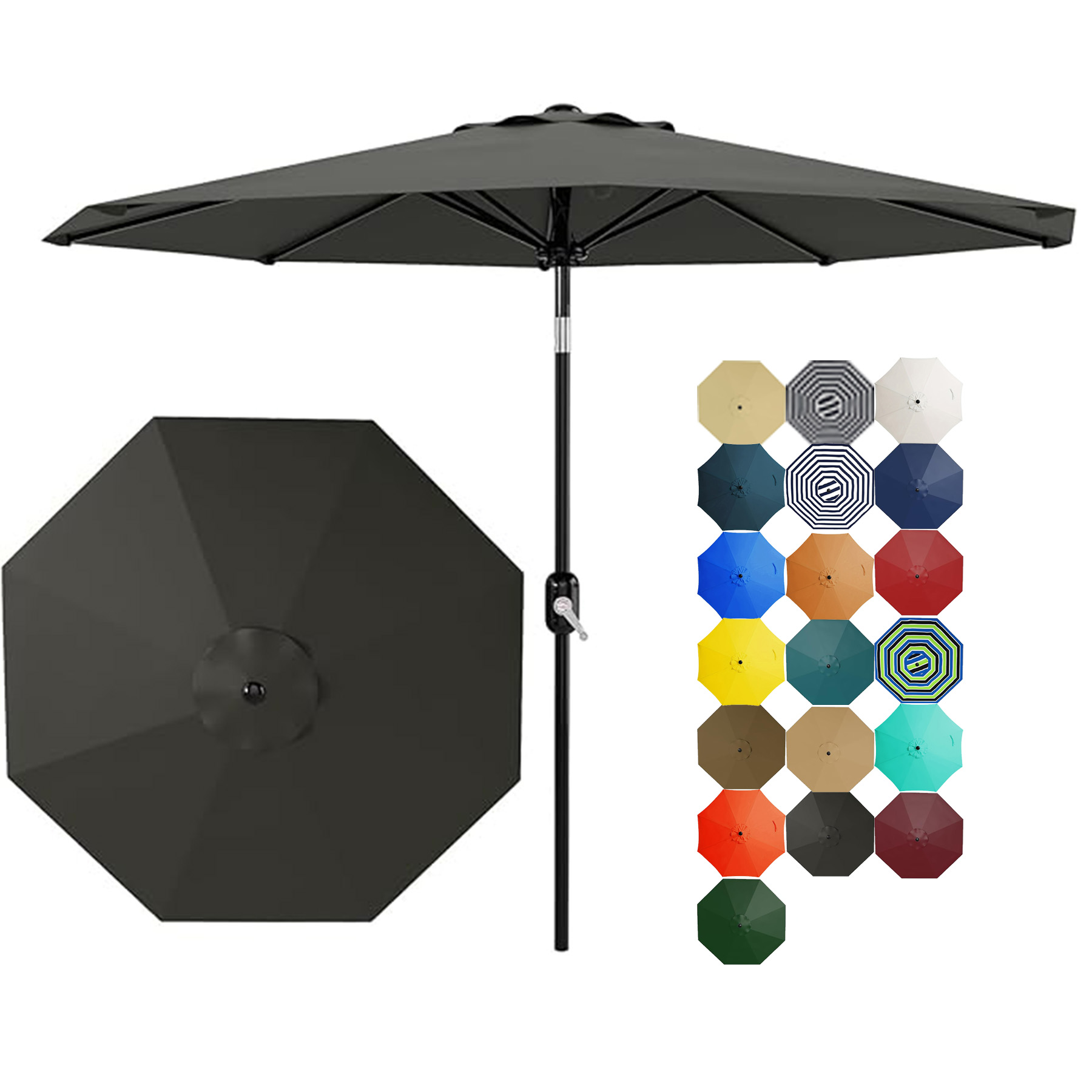 Crank Lift Button Tilt Outdoor Table Umbrella 2
