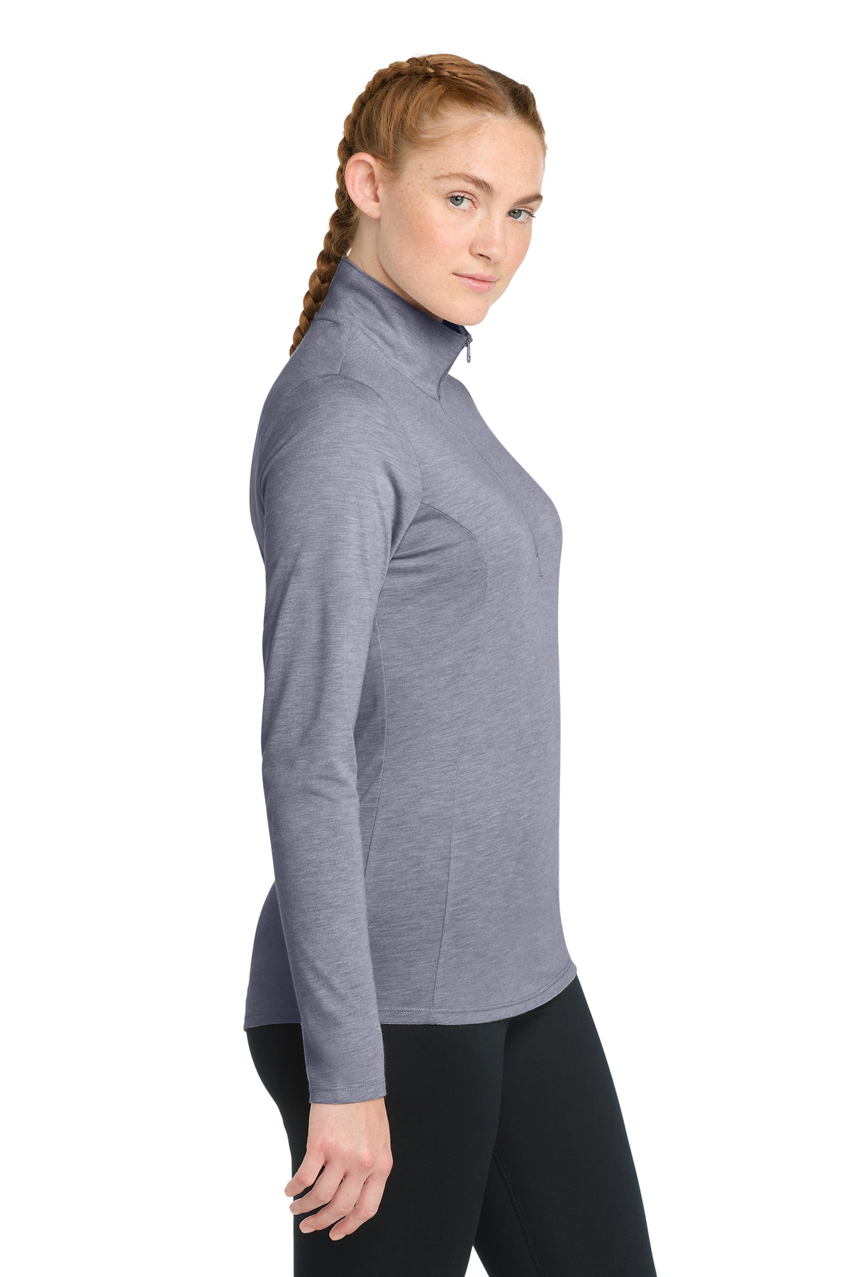 Sport-Tek Women's PosiCharge Tri-Blend Wicking 1/4-Zip Pullover. LST407 8
