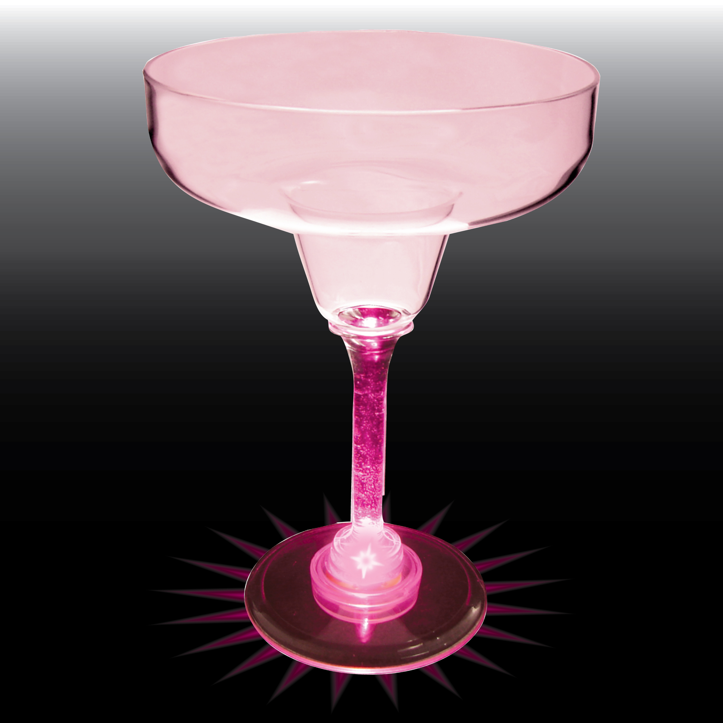 12oz Light Up Standard Stem Plastic Margarita Glass