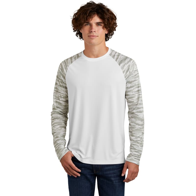 Sport-Tek Drift Camo Colorblock Long Sleeve Tee 17