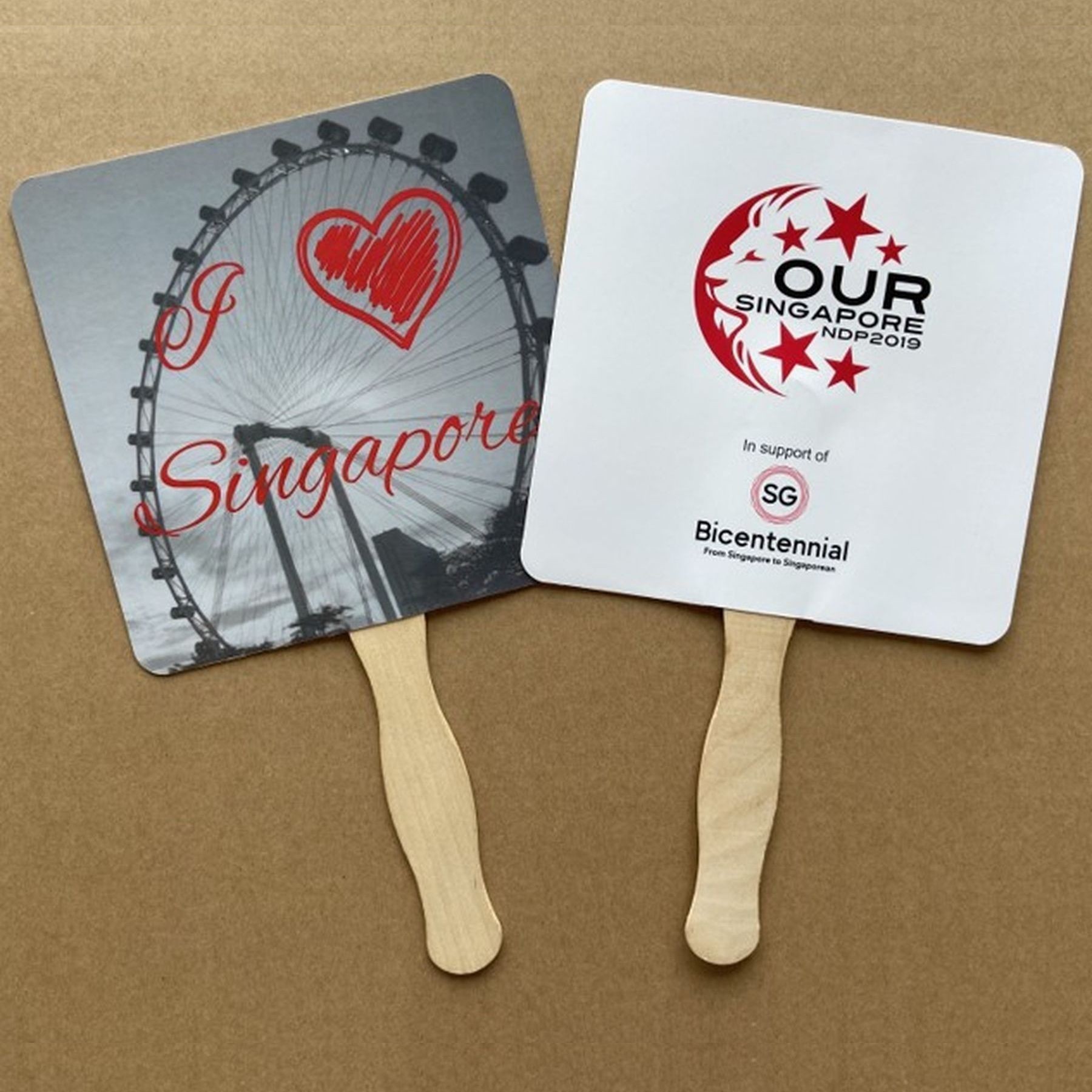Custom Parlor And Church Hand Fan With Wooden Handle 2