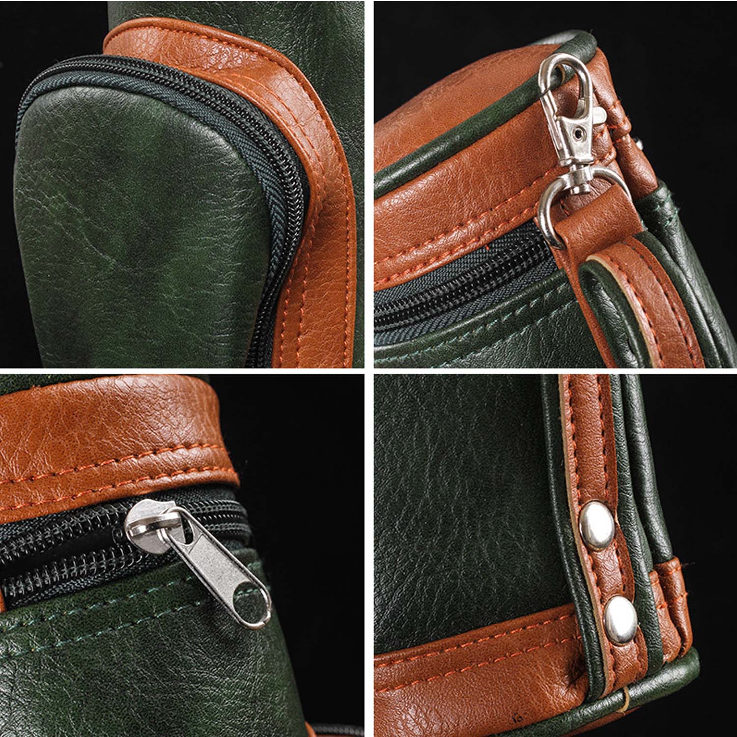 PU Leather Portable Golf Ball Pouch Storage Bag 5