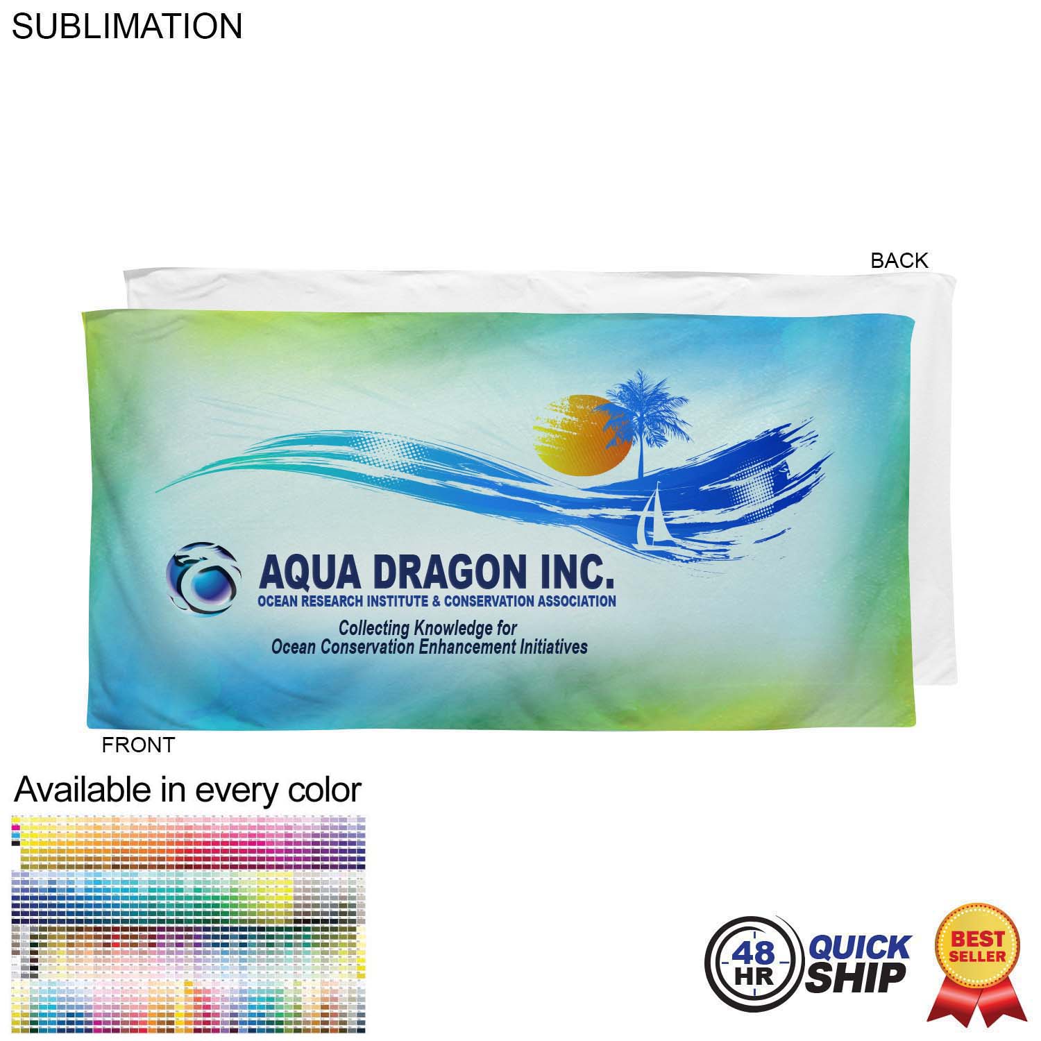 48 Hr Quick Ship - Plush and Soft Velour Terry Cotton Blend Beach Towel, 30x60, Sublimated 9