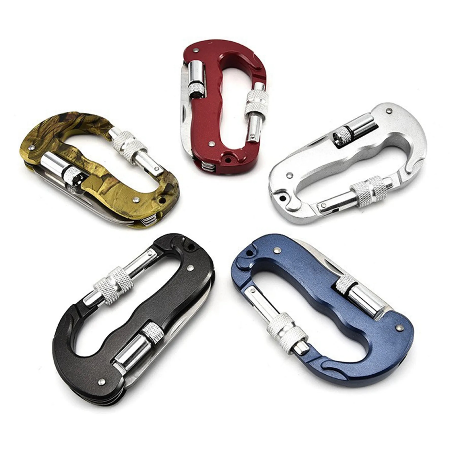 D Type Multi-function Carabiner Knife with Led Light 5