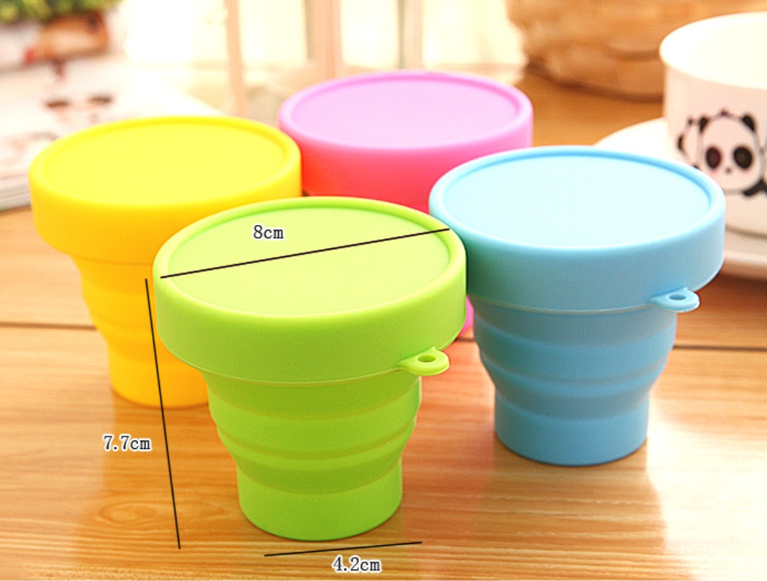 Custom 6 oz Promotional Outdoor Travel Silicone Folding Cup 2
