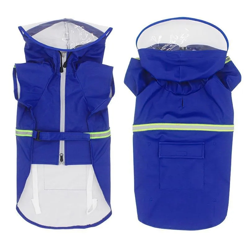 Raincoats for Large Dogs with Reflective Strip Rain 6