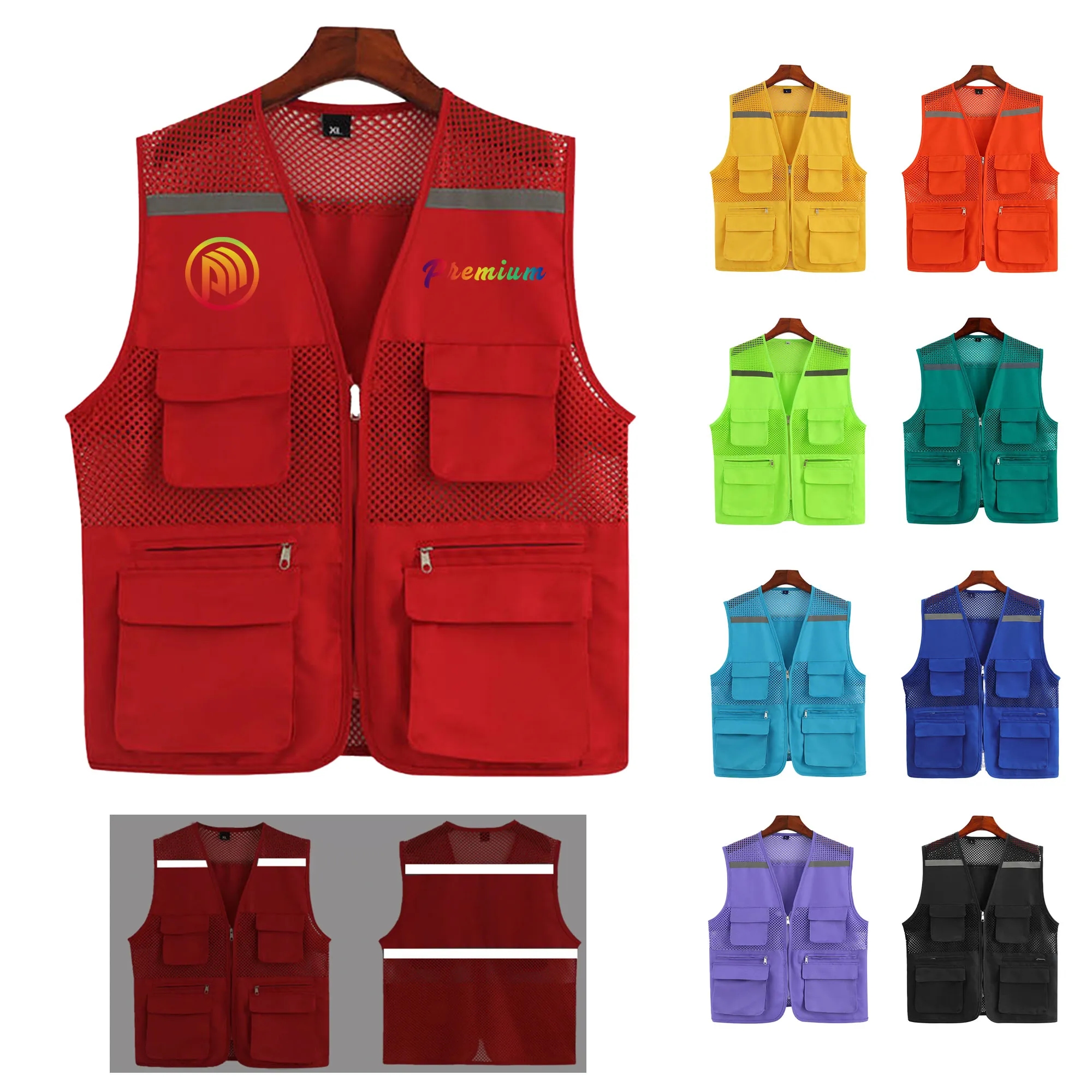 Reflective Multi Pocket Workwear Vest 2