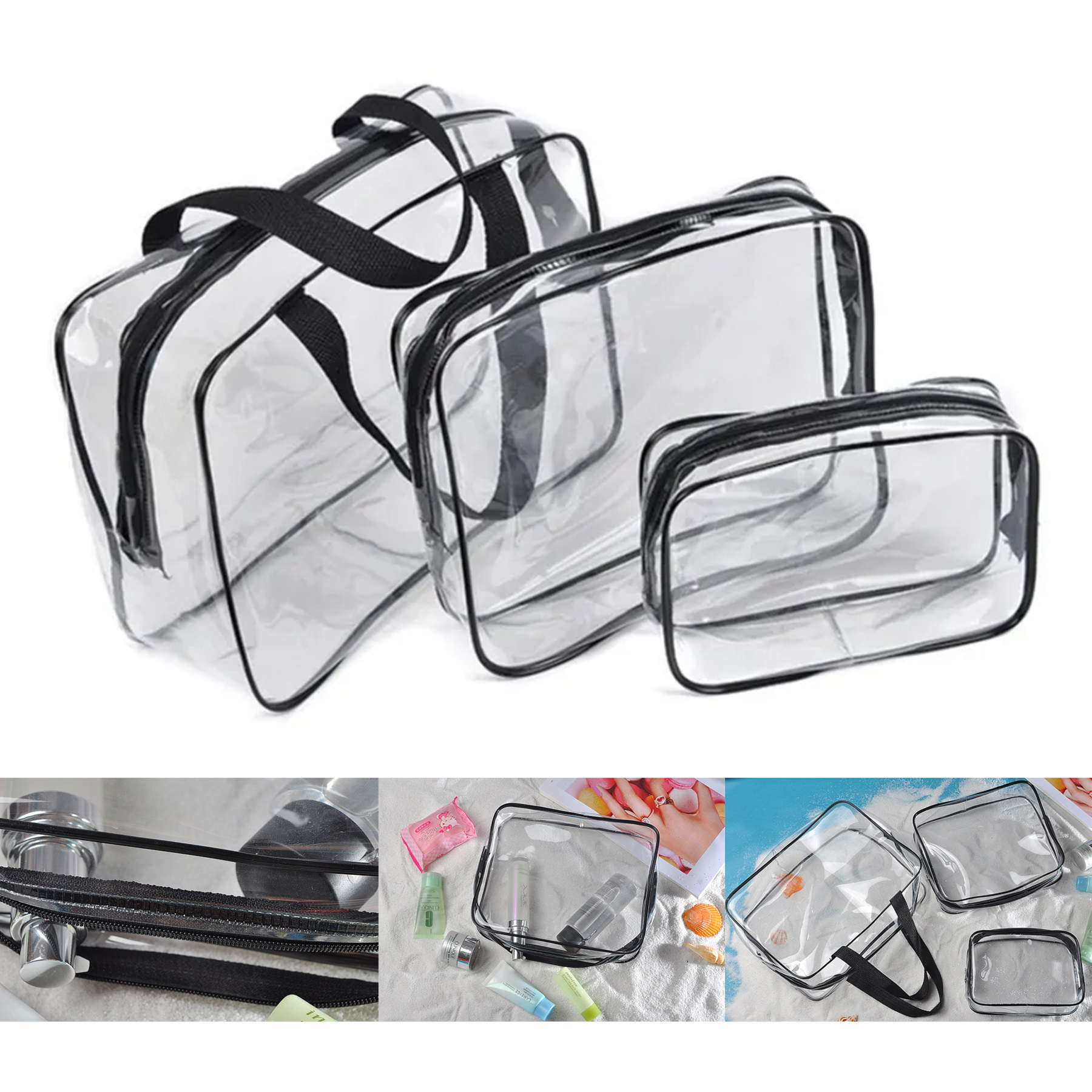 3 pcs Clear Comestics Bag 1