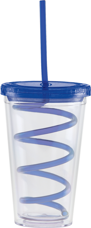 Carnival Cups-Color Curly Straw, Color Lid 34