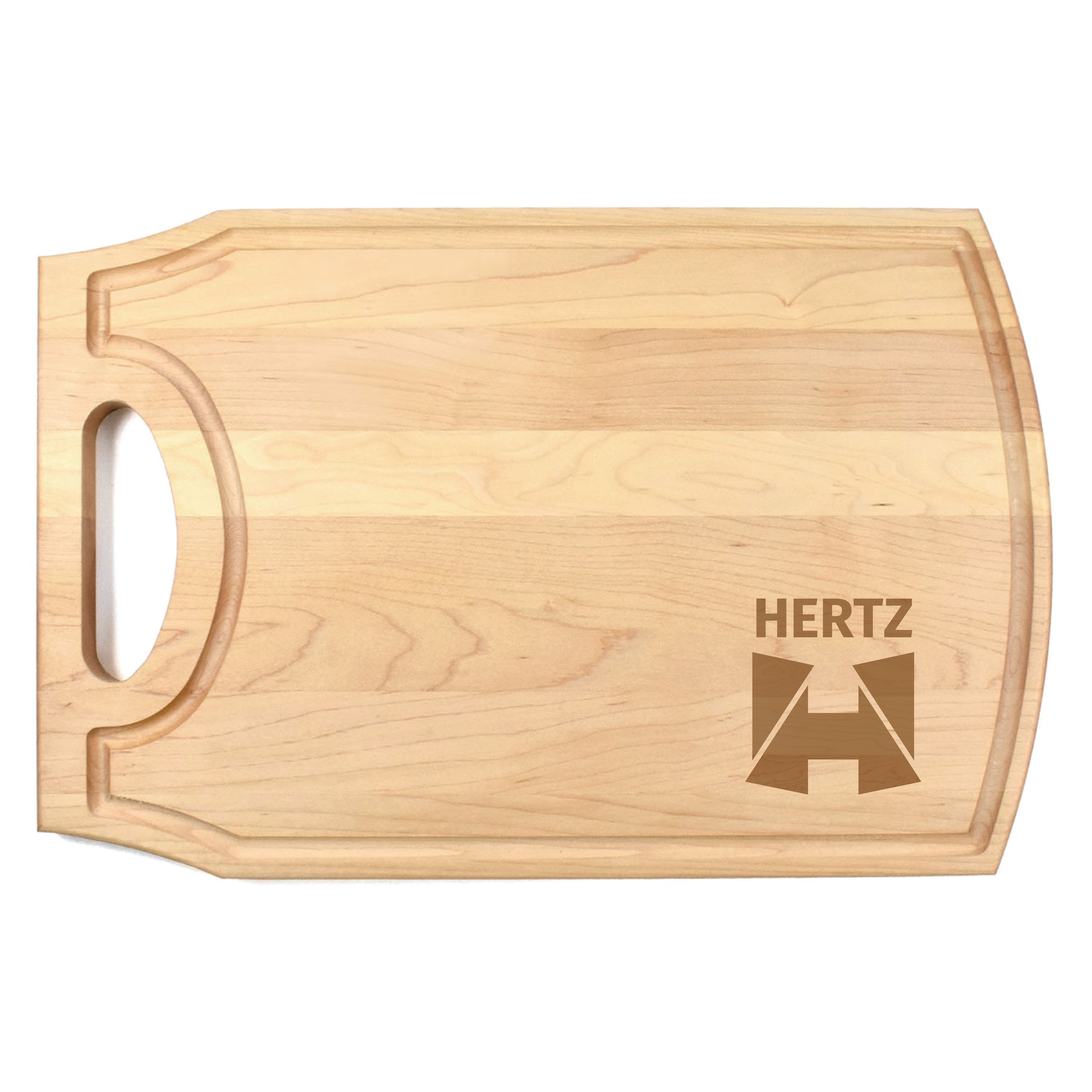 10 1/2" x 16" x 3/4" Maple Cutting Board with Handle & Juice Groove