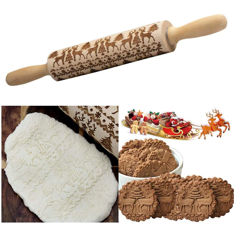 Christmas Engraved Wooden Rolling Pins 2