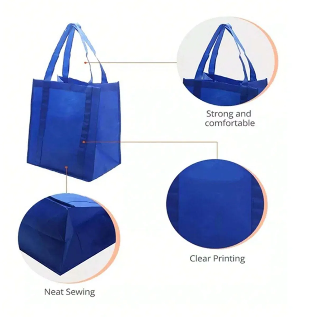 Vertical Style Foldable Reusable Groceries Bag With Handles 2