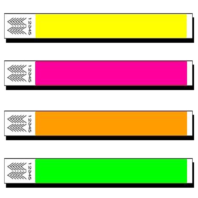 1" Tyvek Wristband - Neon - Black Light Sensitive 3