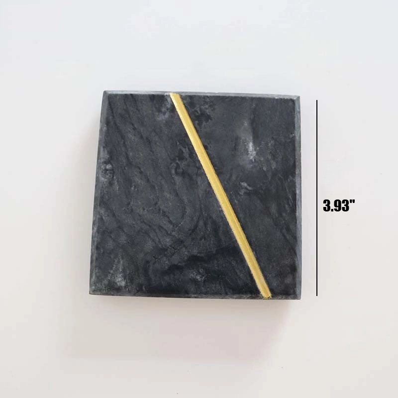 Custom Marble Coaster with gold thread 8