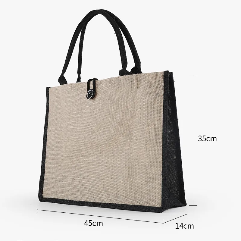 Jute Composite PVC Waterproof Bag, custom tote bag with logo imprint 7