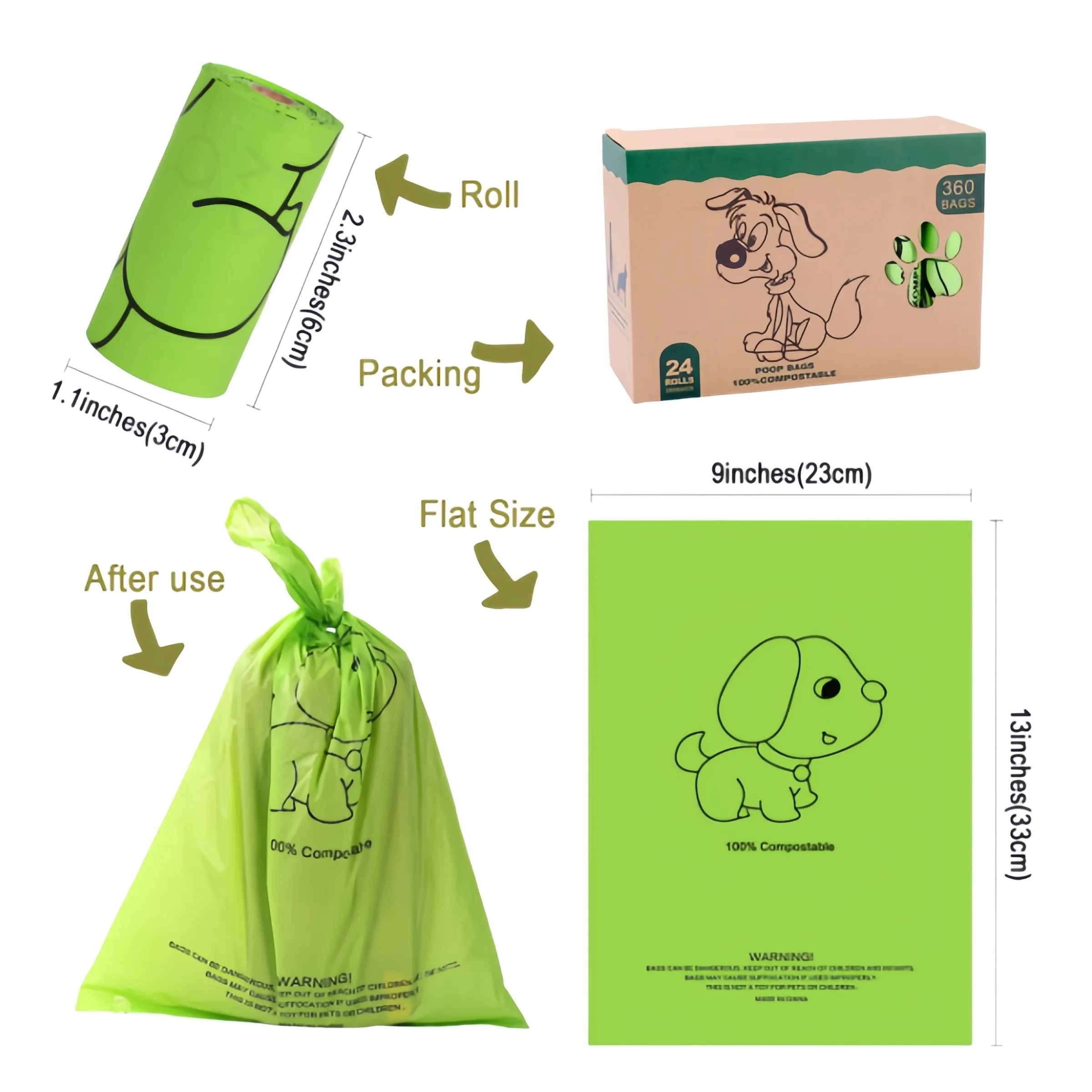 20PCS/ Roll Disposable Garbage Dog Poop Bags 4