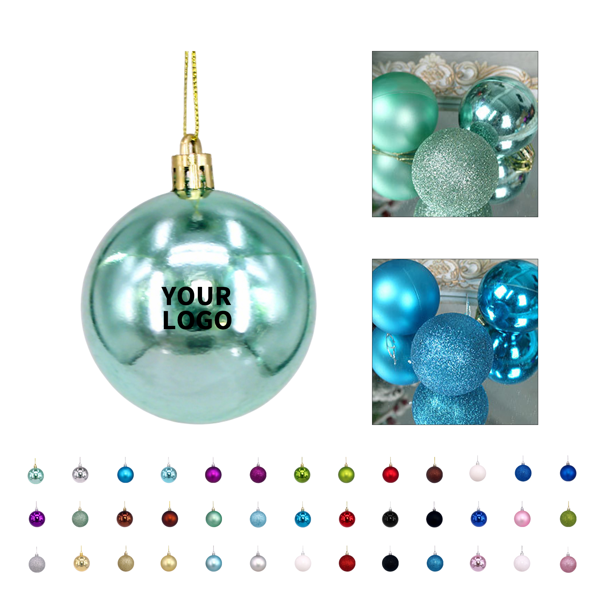 Plastic Ornament Ball With Aluminum Plate 3.2" Diameter 35