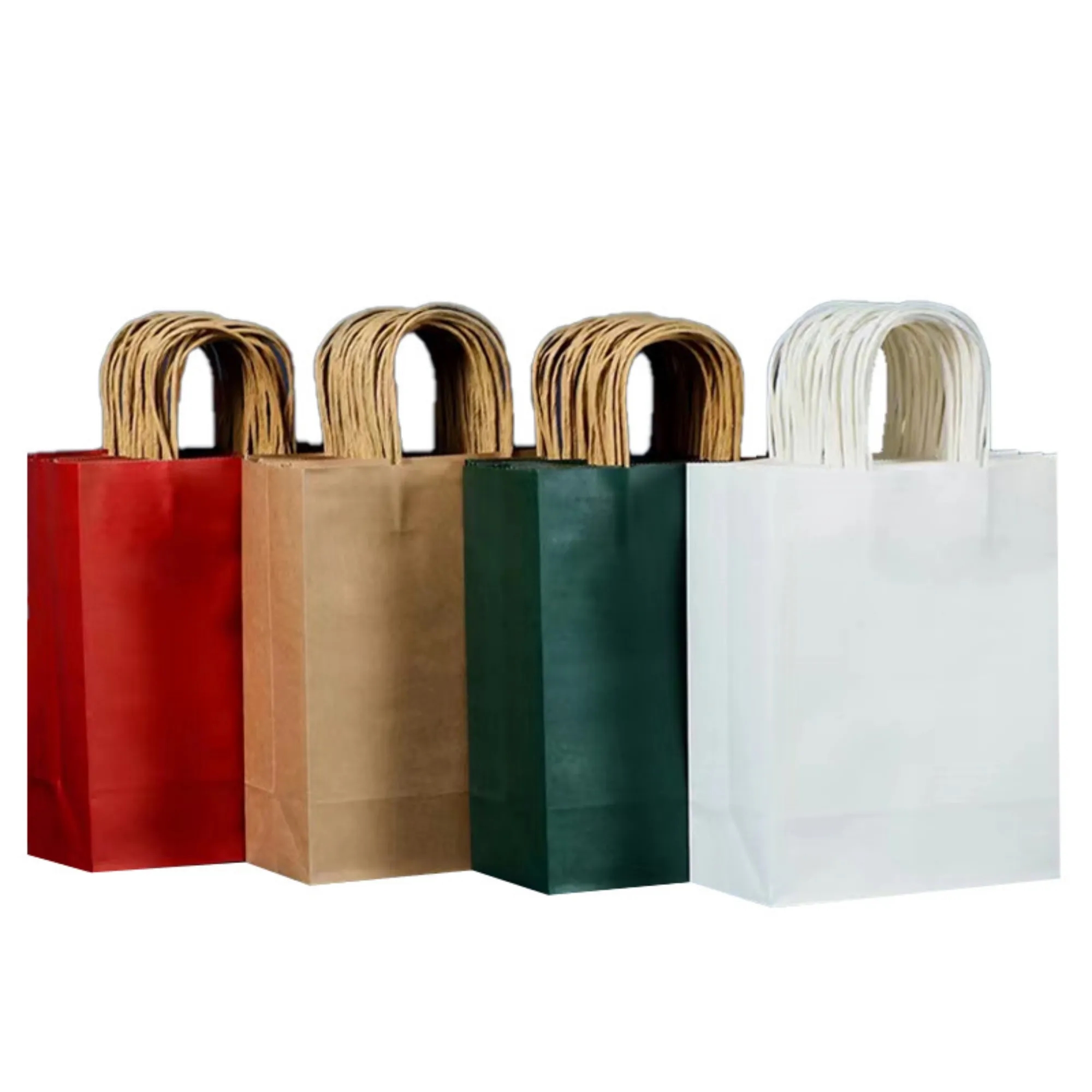 Eco Kraft Paper Tote Bag Handle Pouch 5