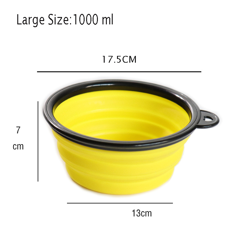 Portable Foldable Dogs Food Bowls w/ Carabiner Clip 18