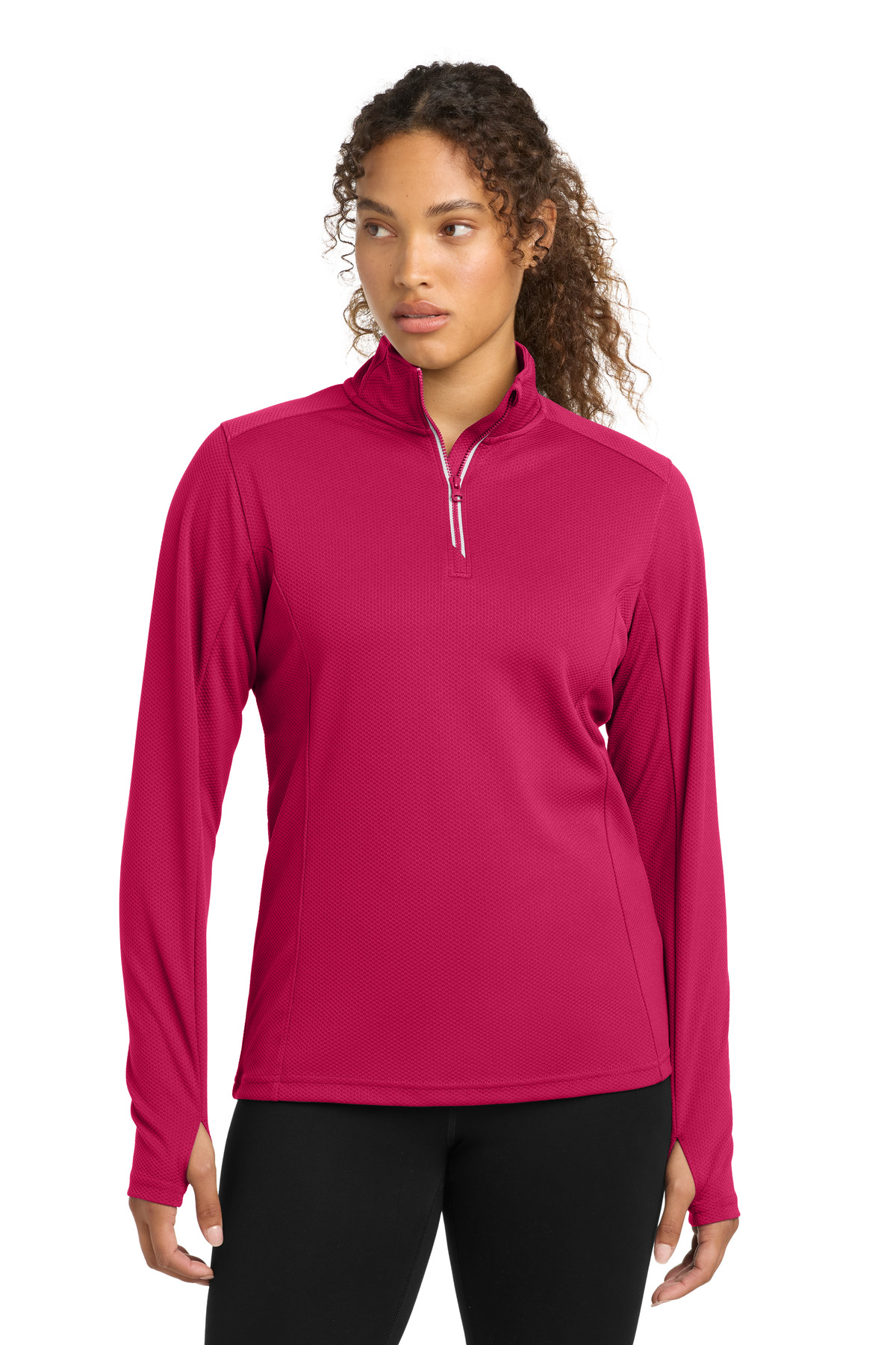 Sport-Tek Women's Sport-Wick Textured 1/4-Zip Pullover. LST860 13