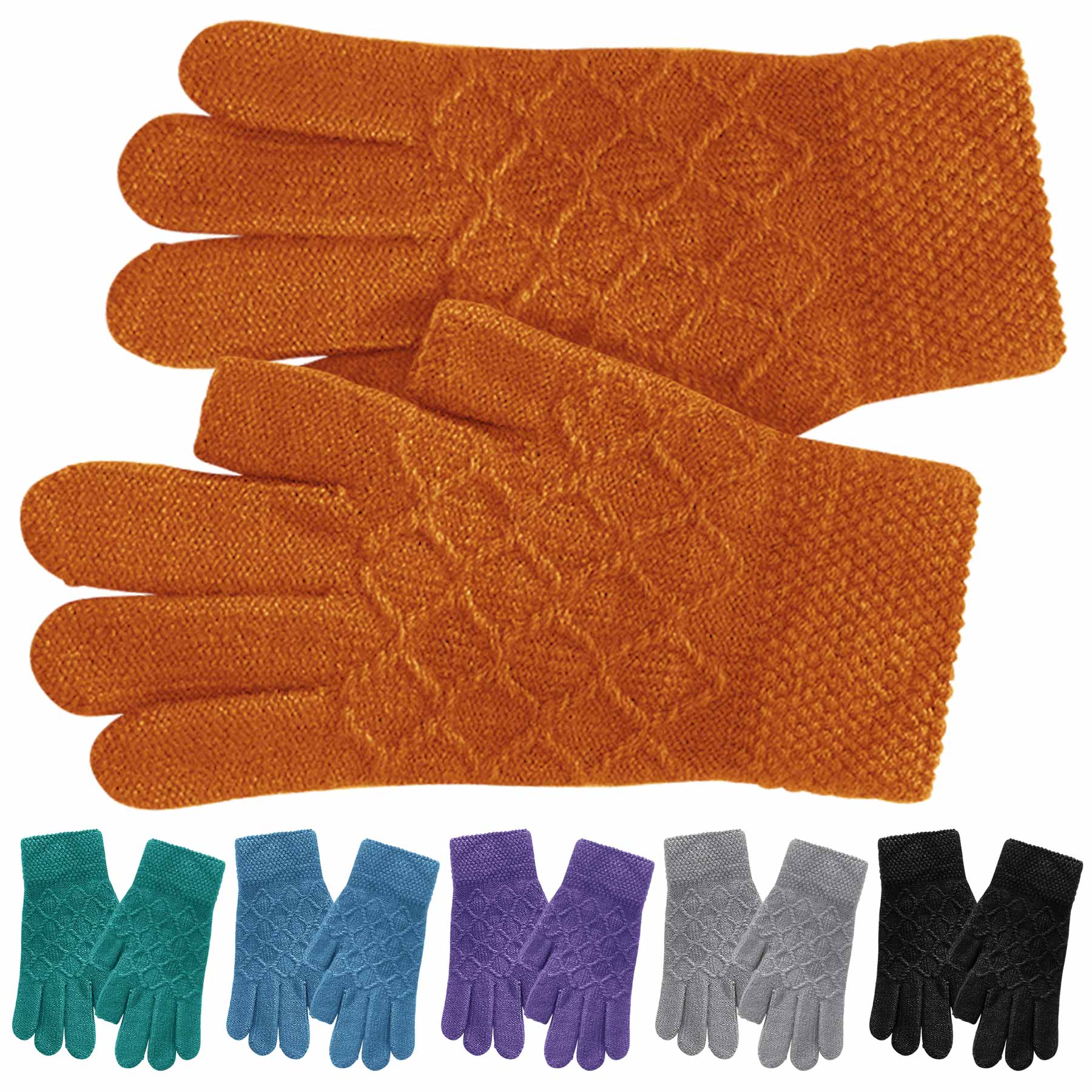 Two-Fingerless Knit Gloves 2