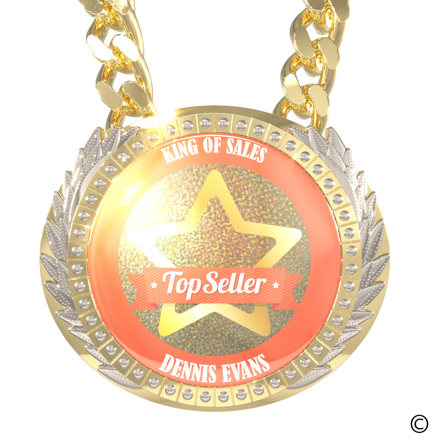 Express Vibraprint® Presidential Champ Chain w/ Chain