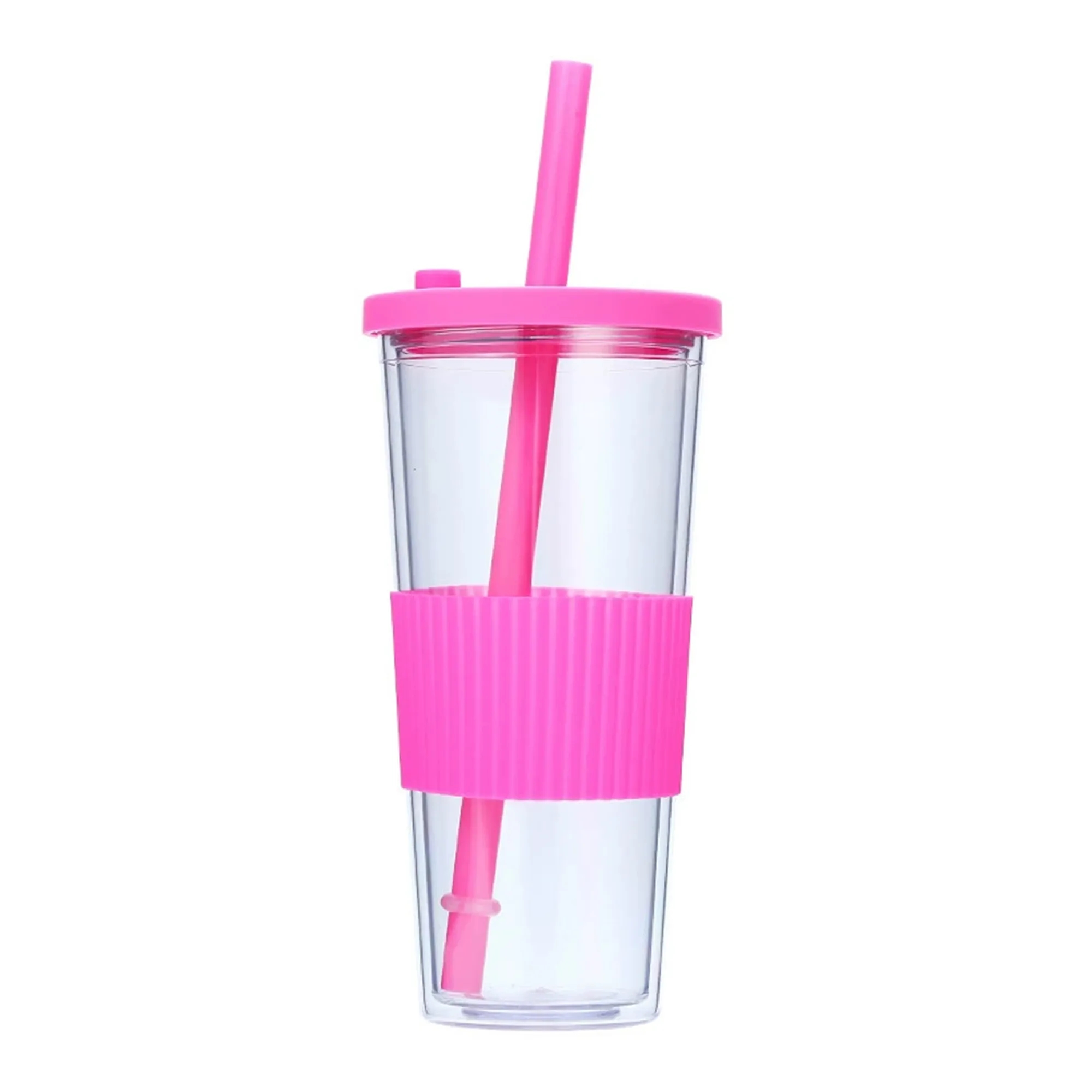 24oz Plastic Tumbler with Lid & Straw 6