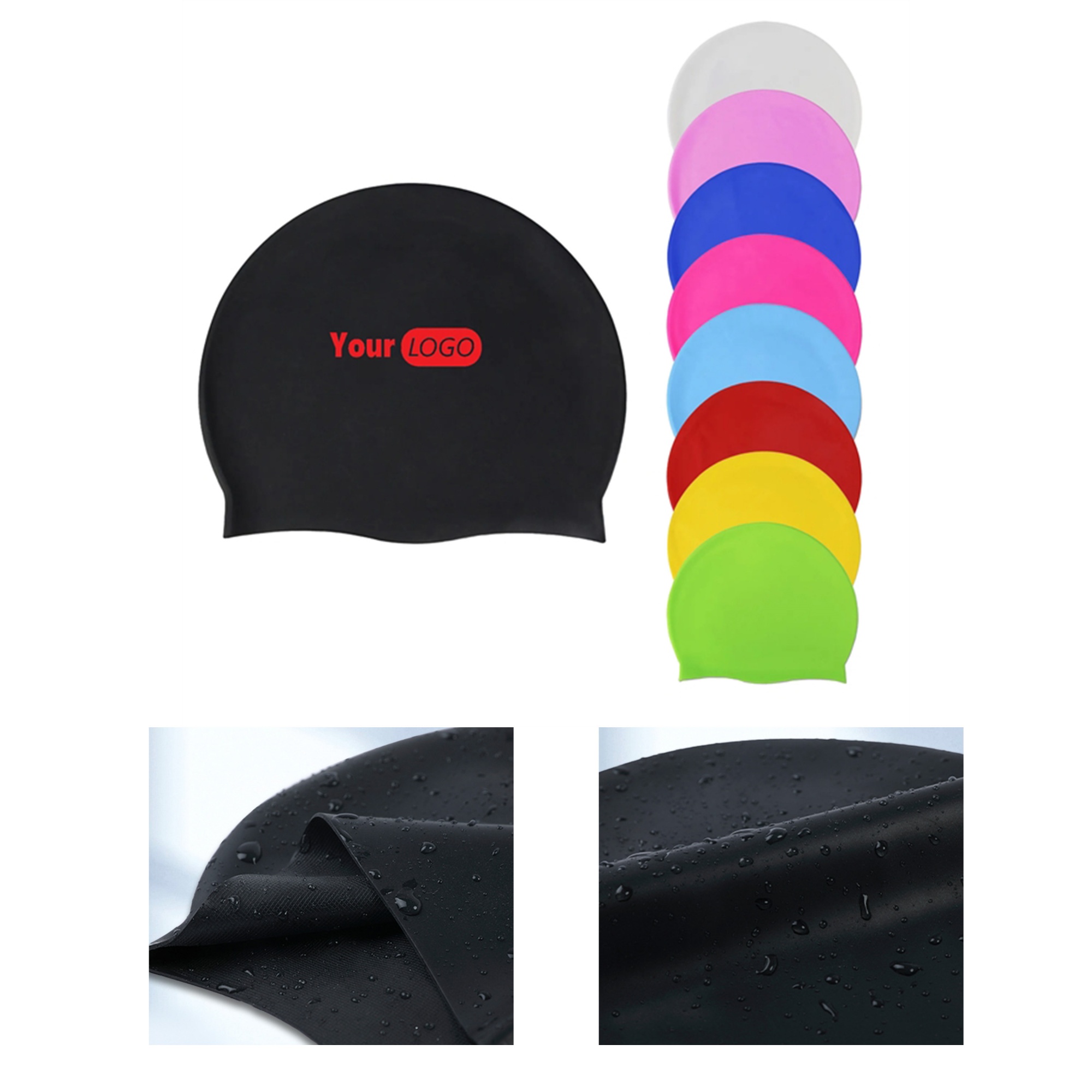 Comfortable and Waterproof Silicone Swimming Cap 2