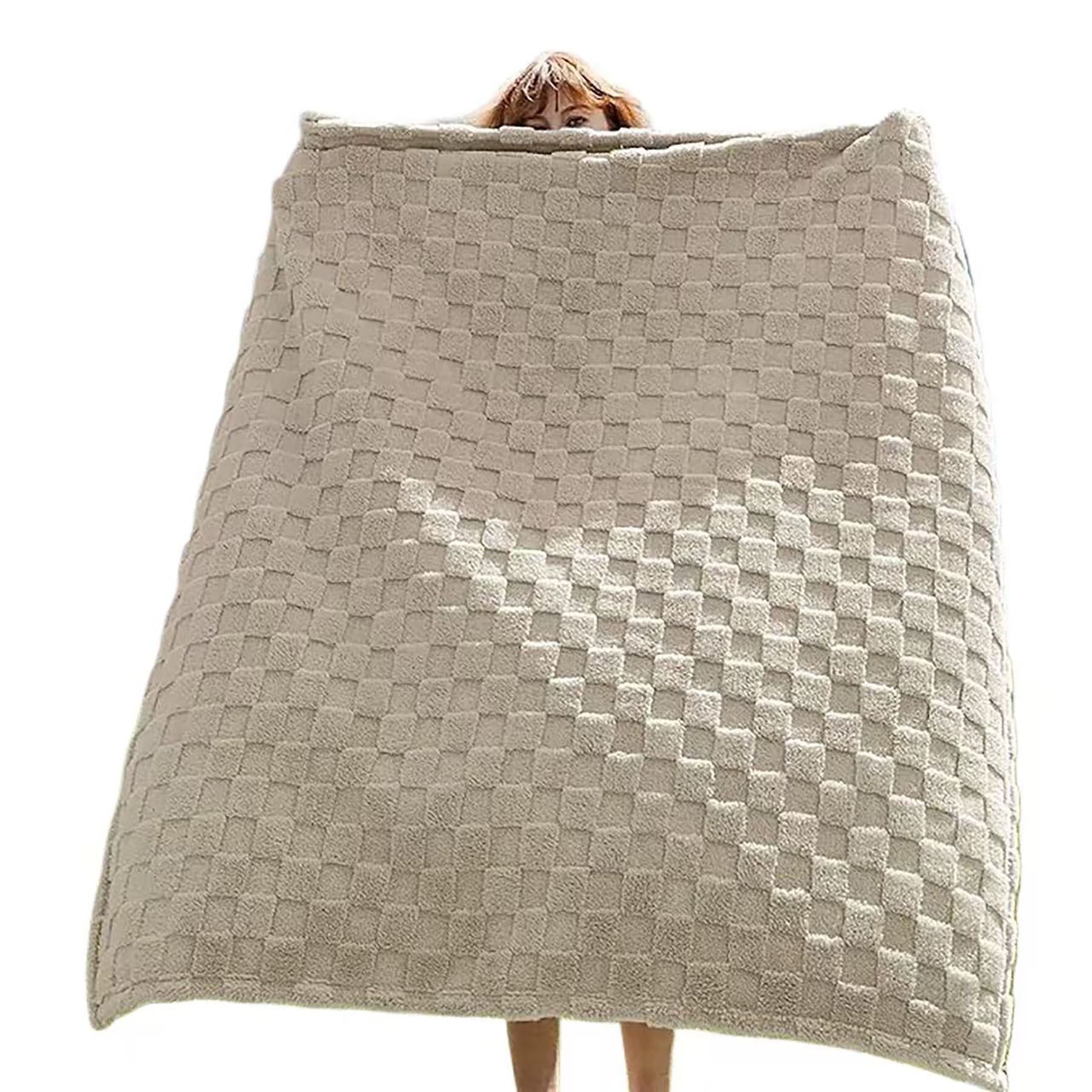 Checkered Fleece Throw Blanket 2