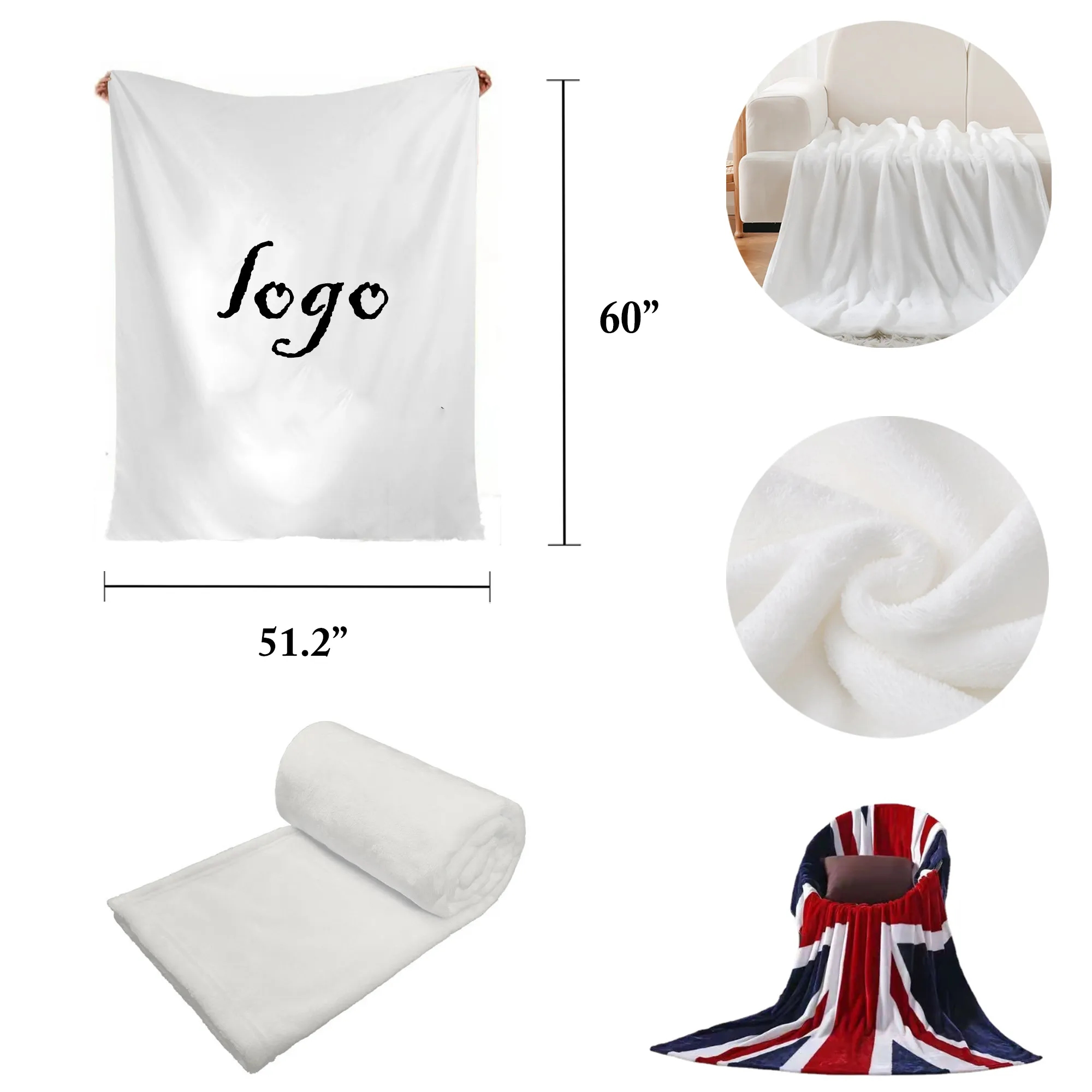 MOQ10 280 gsm Fleece Blanket Flannel Plush 1