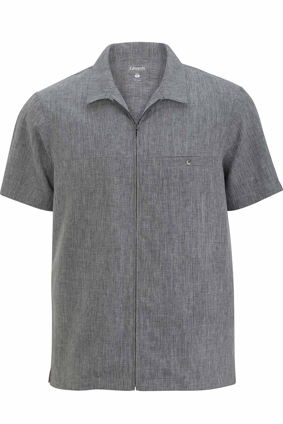 Mens V-Neck Zip Service Shirt