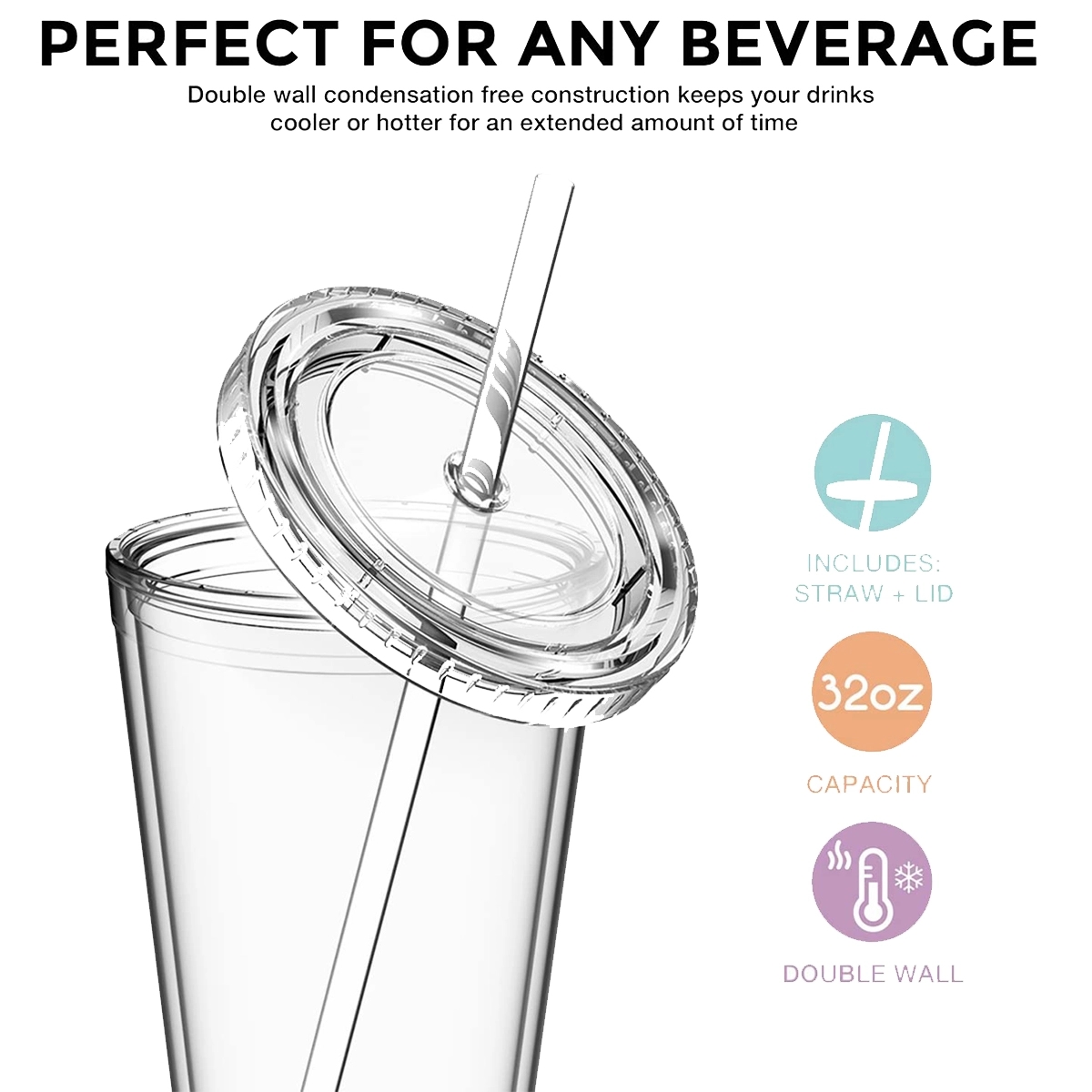 32 Oz Insulated Travel Tumblers Double Wall Acrylic 5