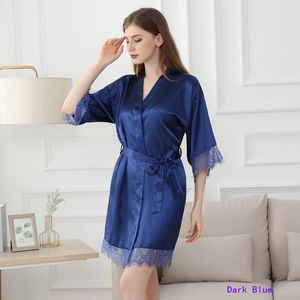 Women V Neck 3/4 Sleeve Nightgown 4