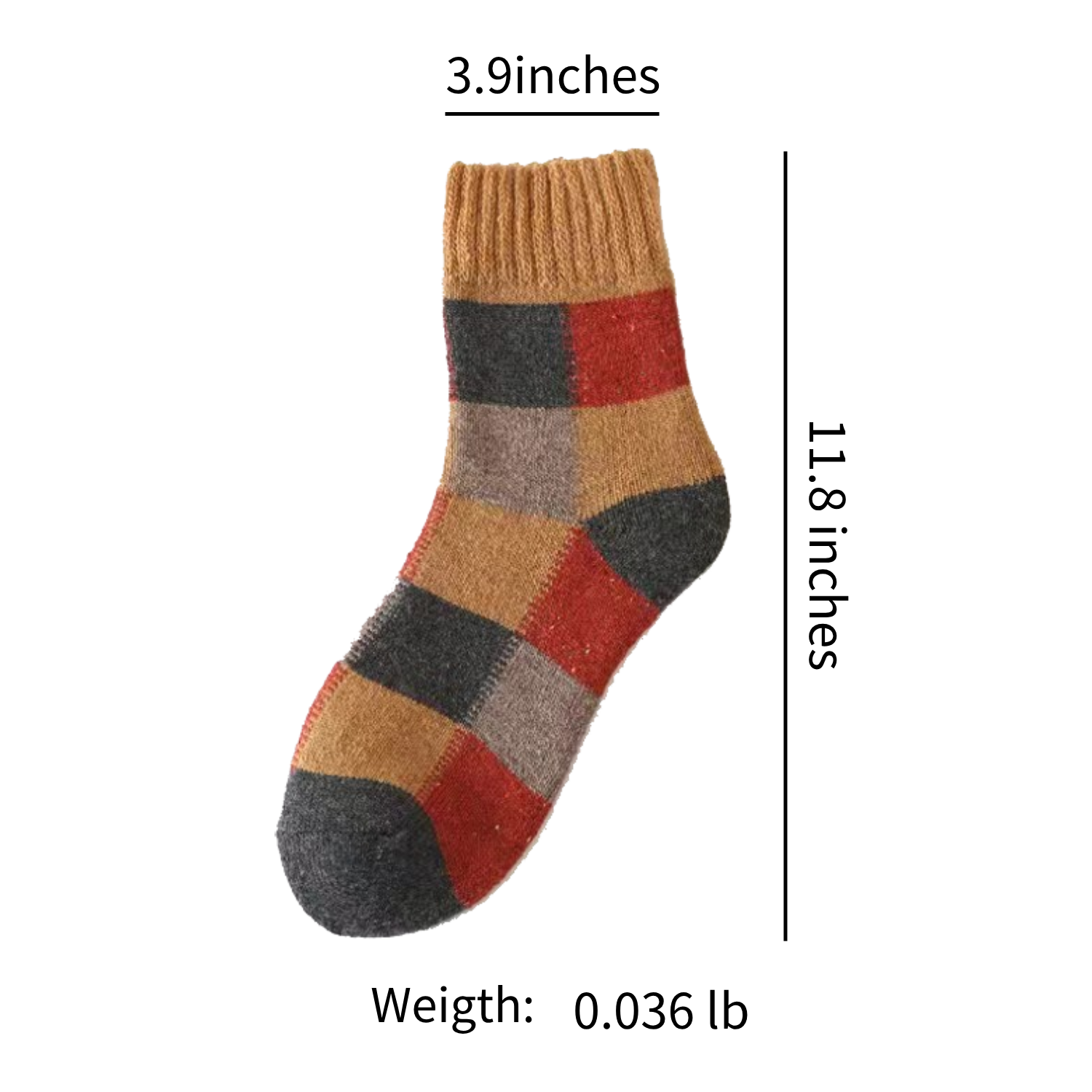 Autumn and winter mid-tube wool socks 3