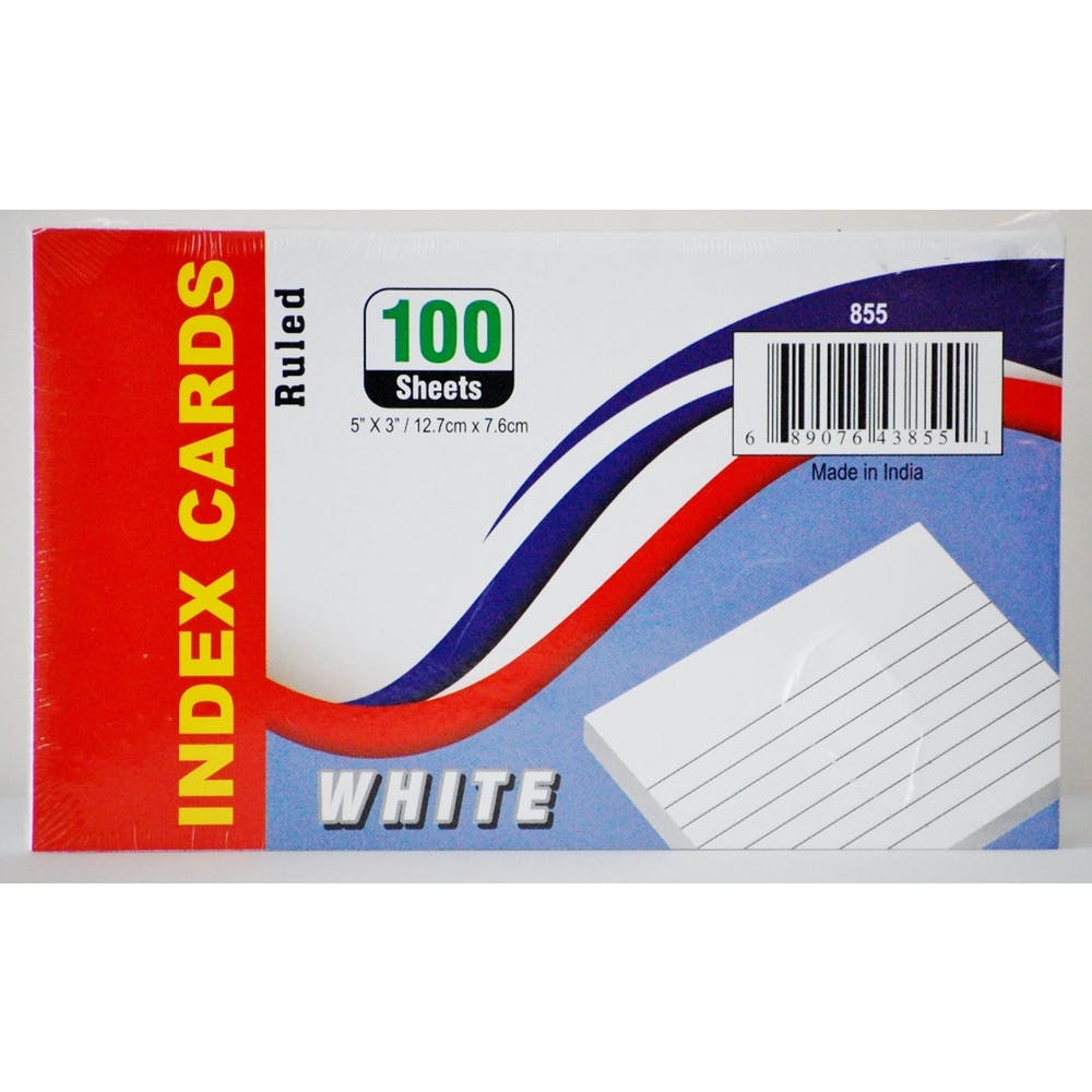 Ruled Index Cards - White 3 x 5 100 sheets 2