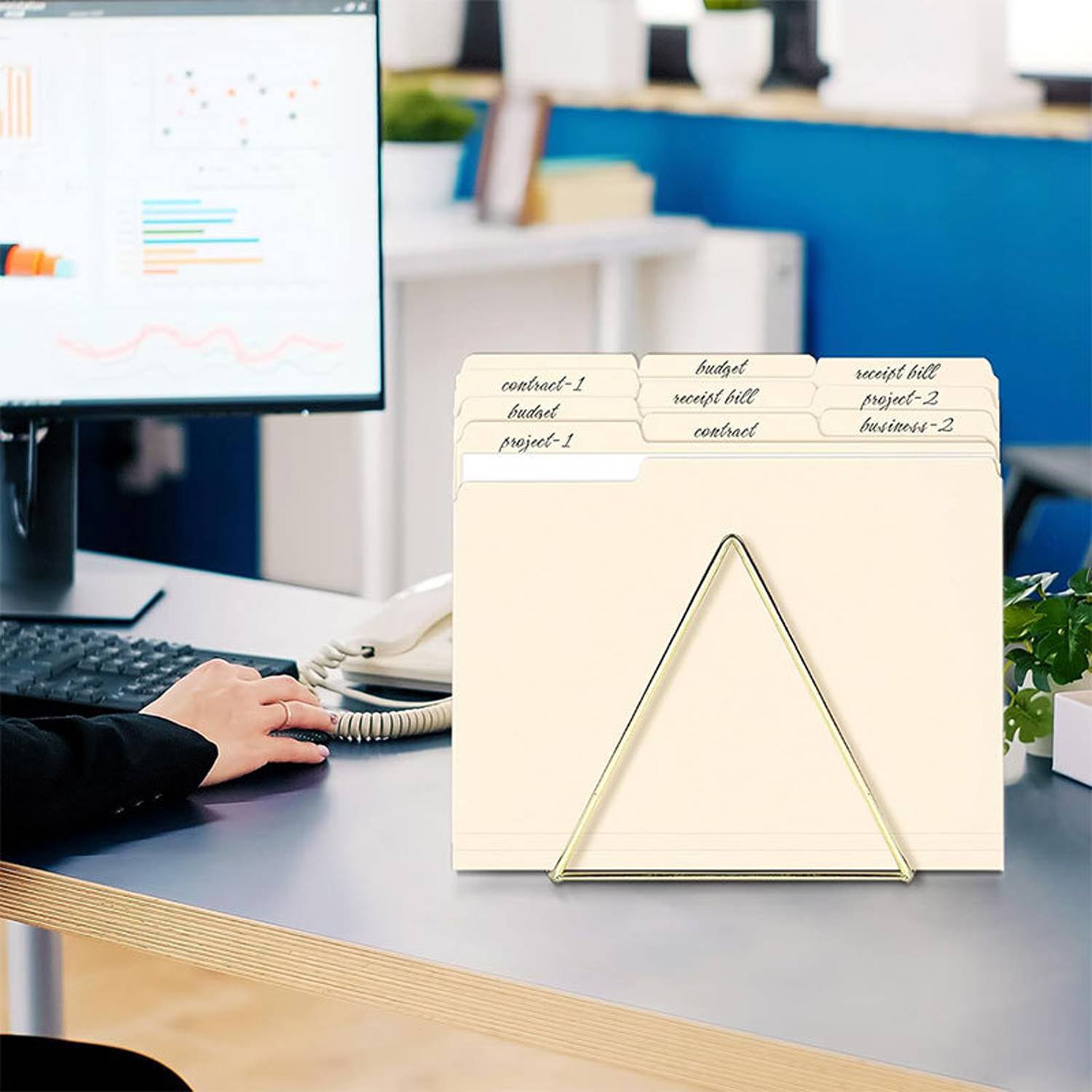 Letter Size Manila File Folders 1/3 Cut Tabs for Office 2