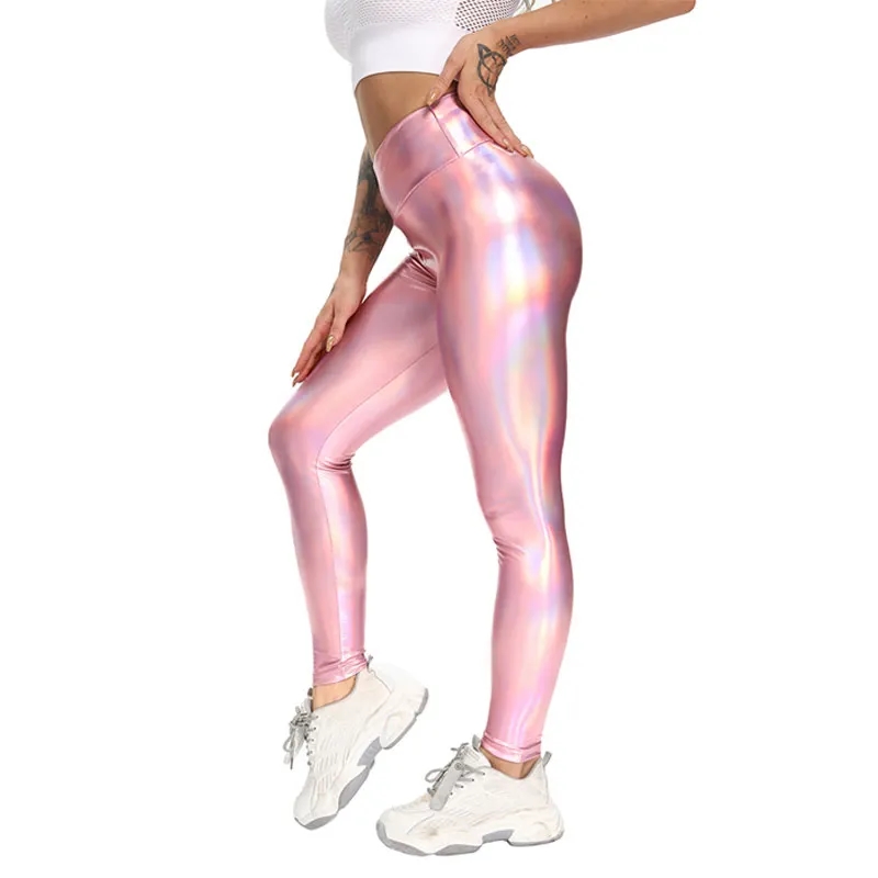 Colorful Laser Leather Stretch Leggings 3