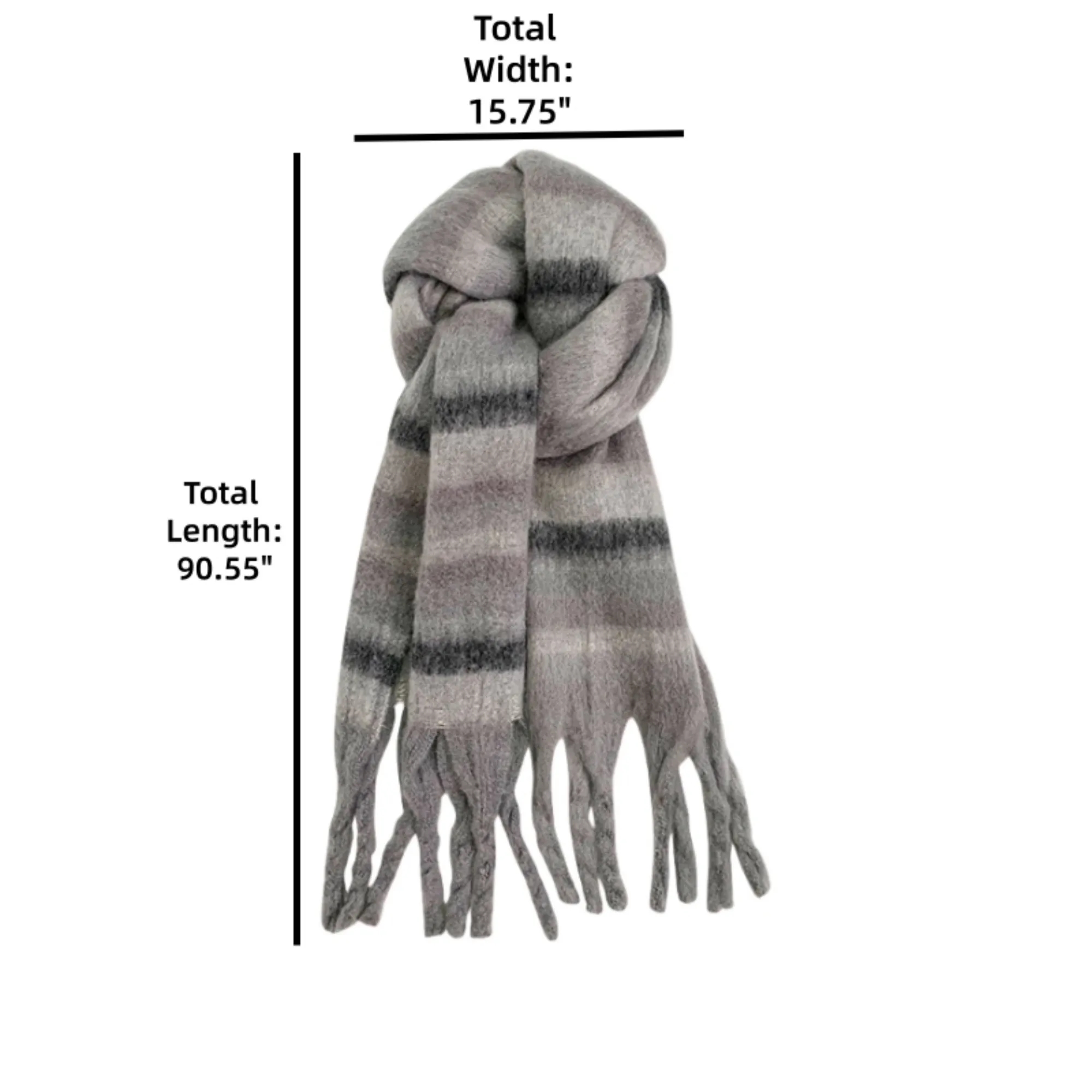 Warm Color-Block Knit Winter Scarf 13
