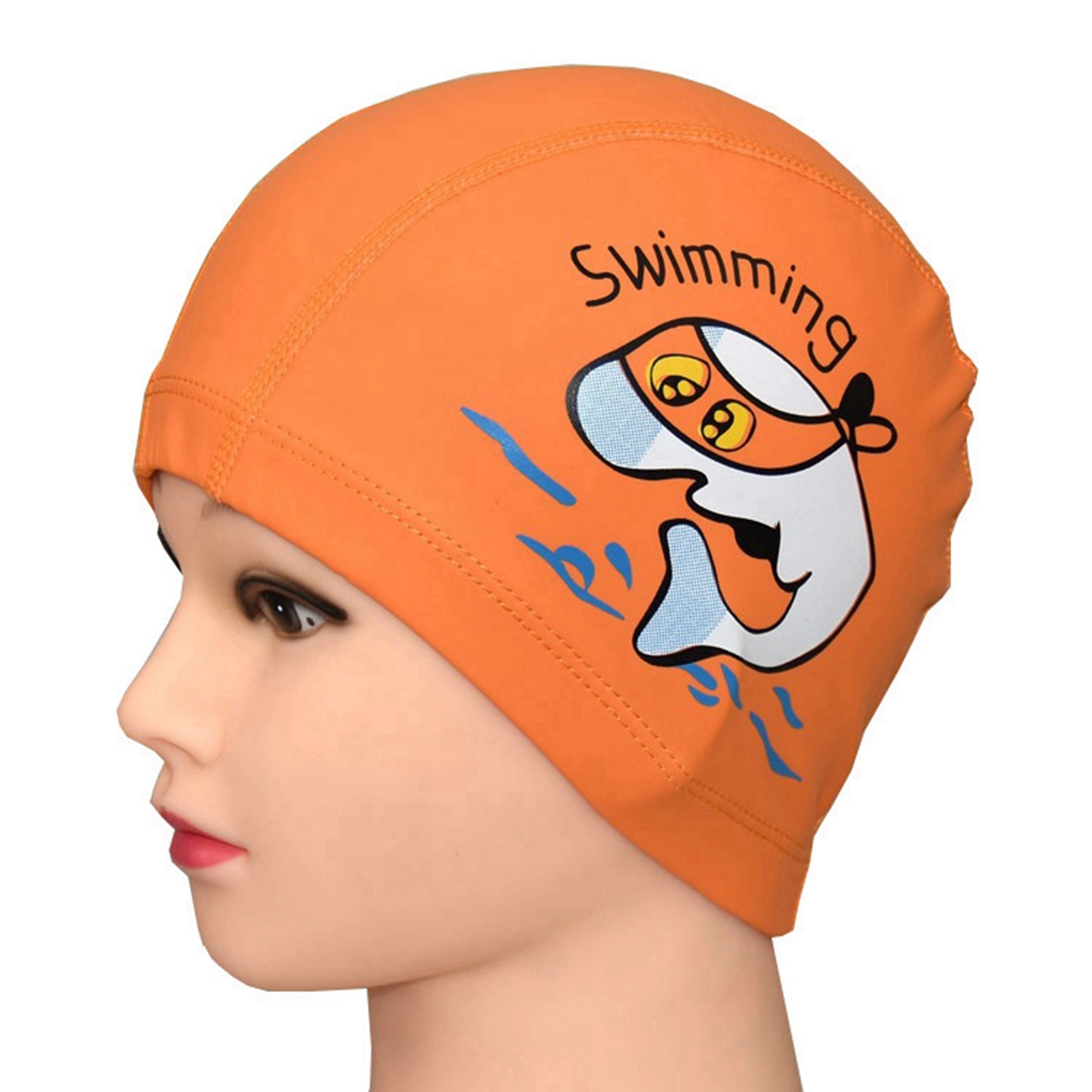 Cartoon Dolphin Print PU Swim Hat 5