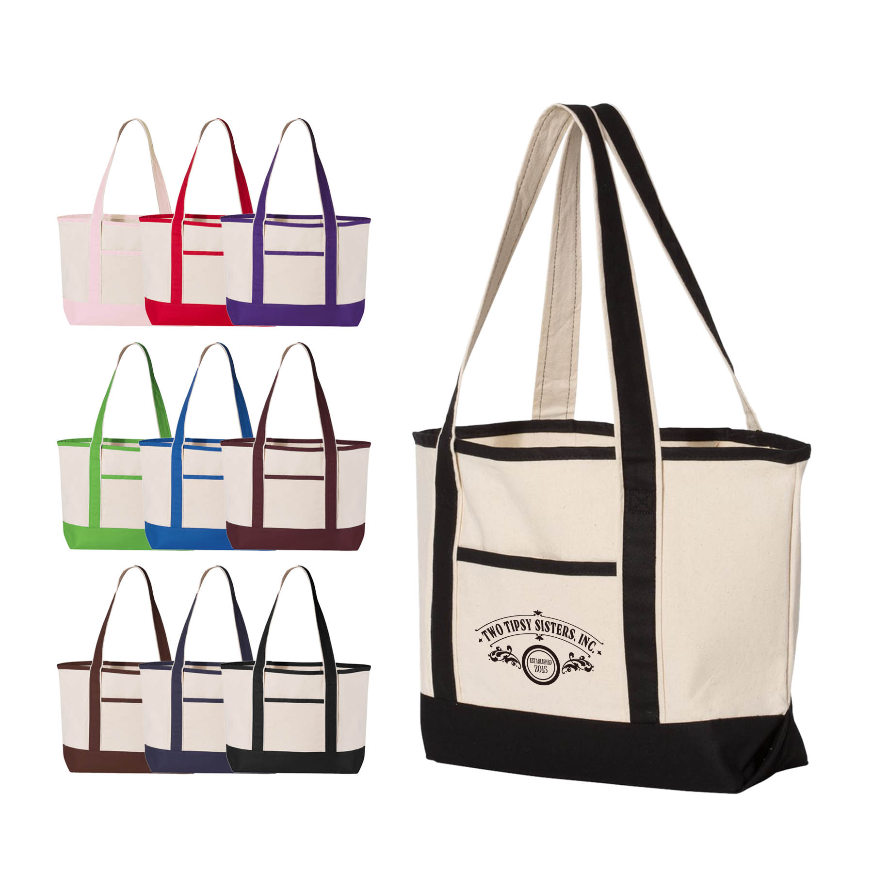 12 oz. Small Heavy Canvas Deluxe Pocket Tote Bag_R116BT 7