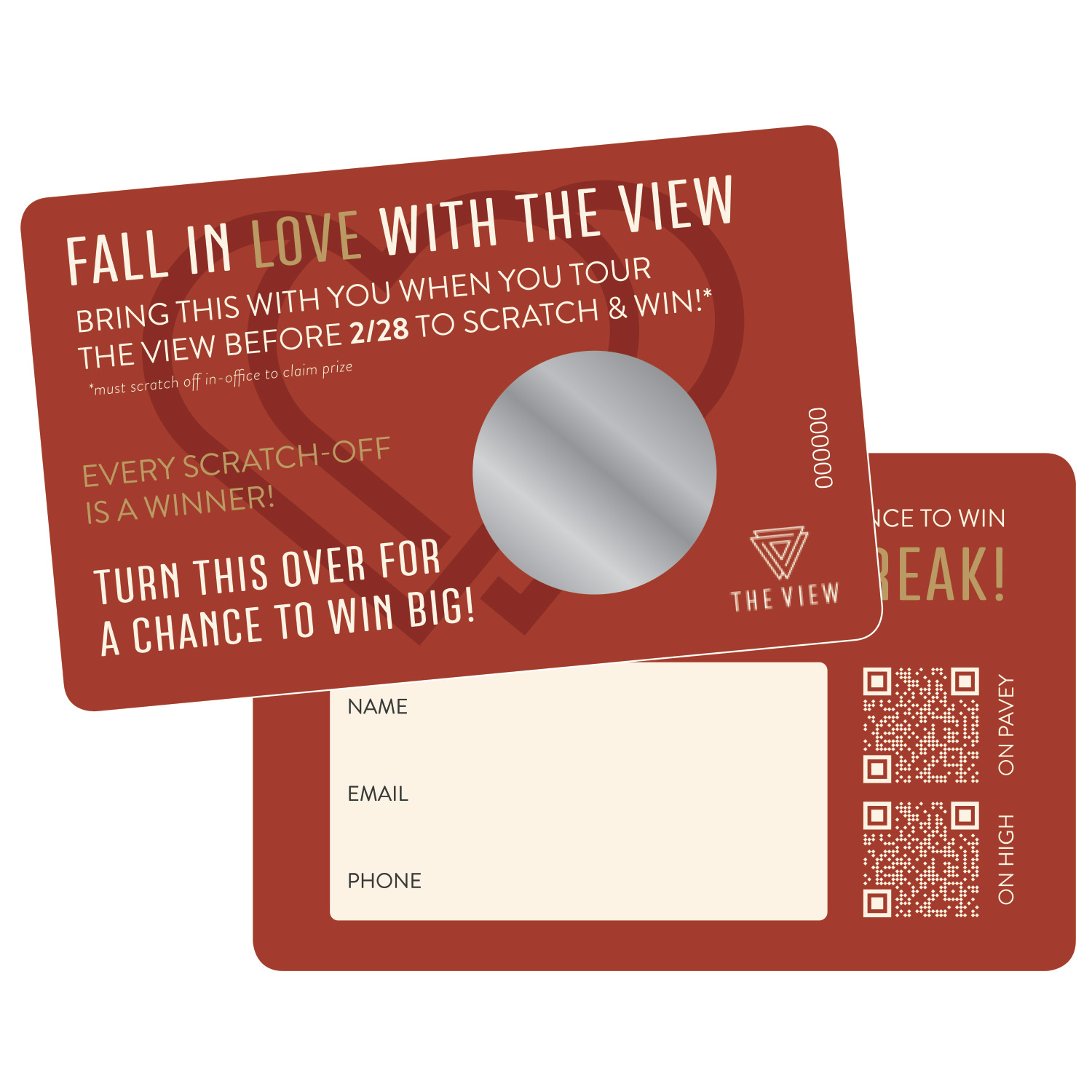 3.375" x 2.125" Scratch-Off Card - 4/4 Print 6