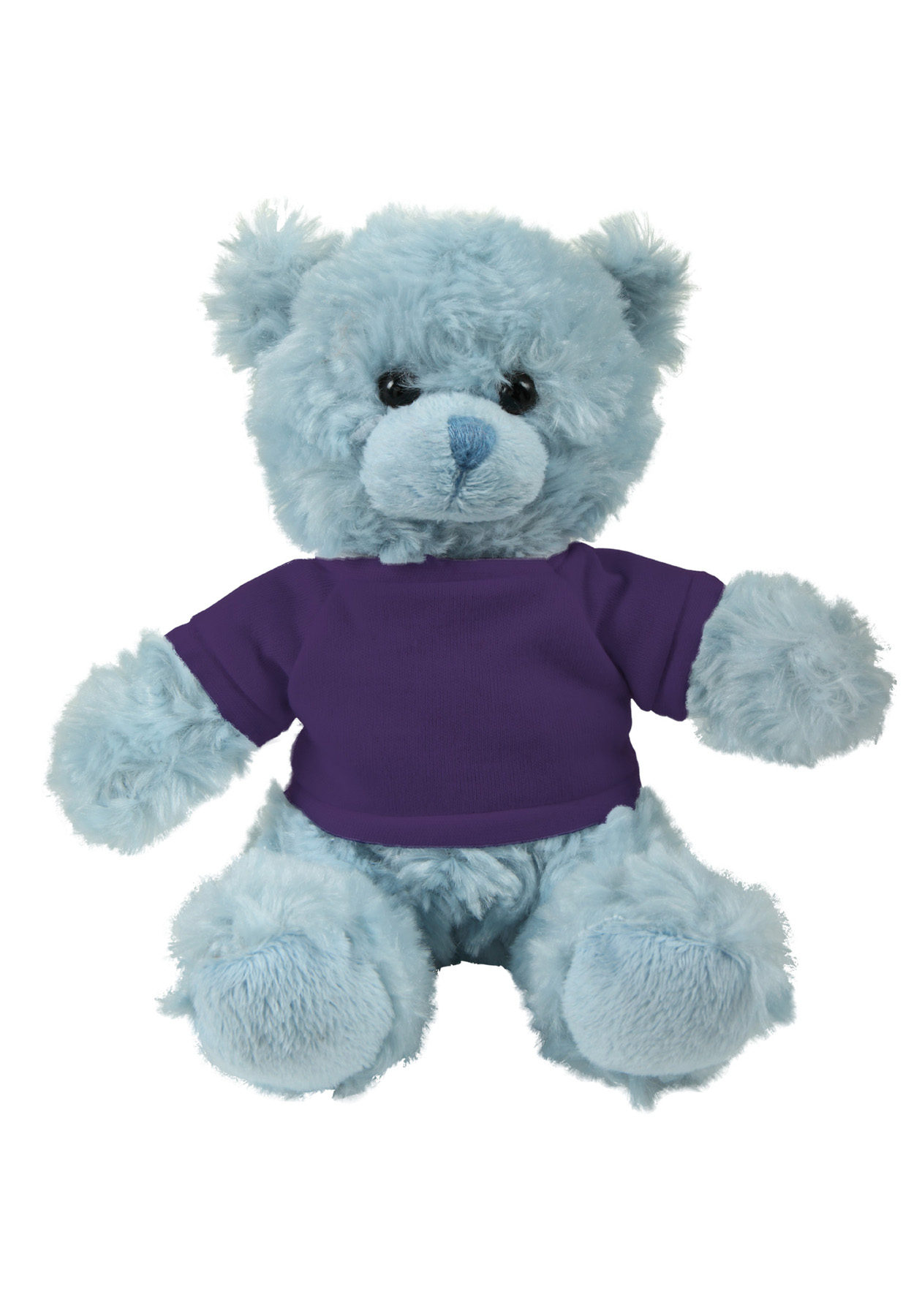 soft plush Blue Curly Sitting Bear with t-shirt 2