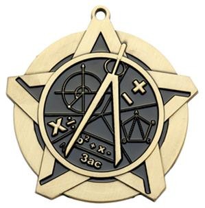 Math Super Star Medal 2-1/4" 2