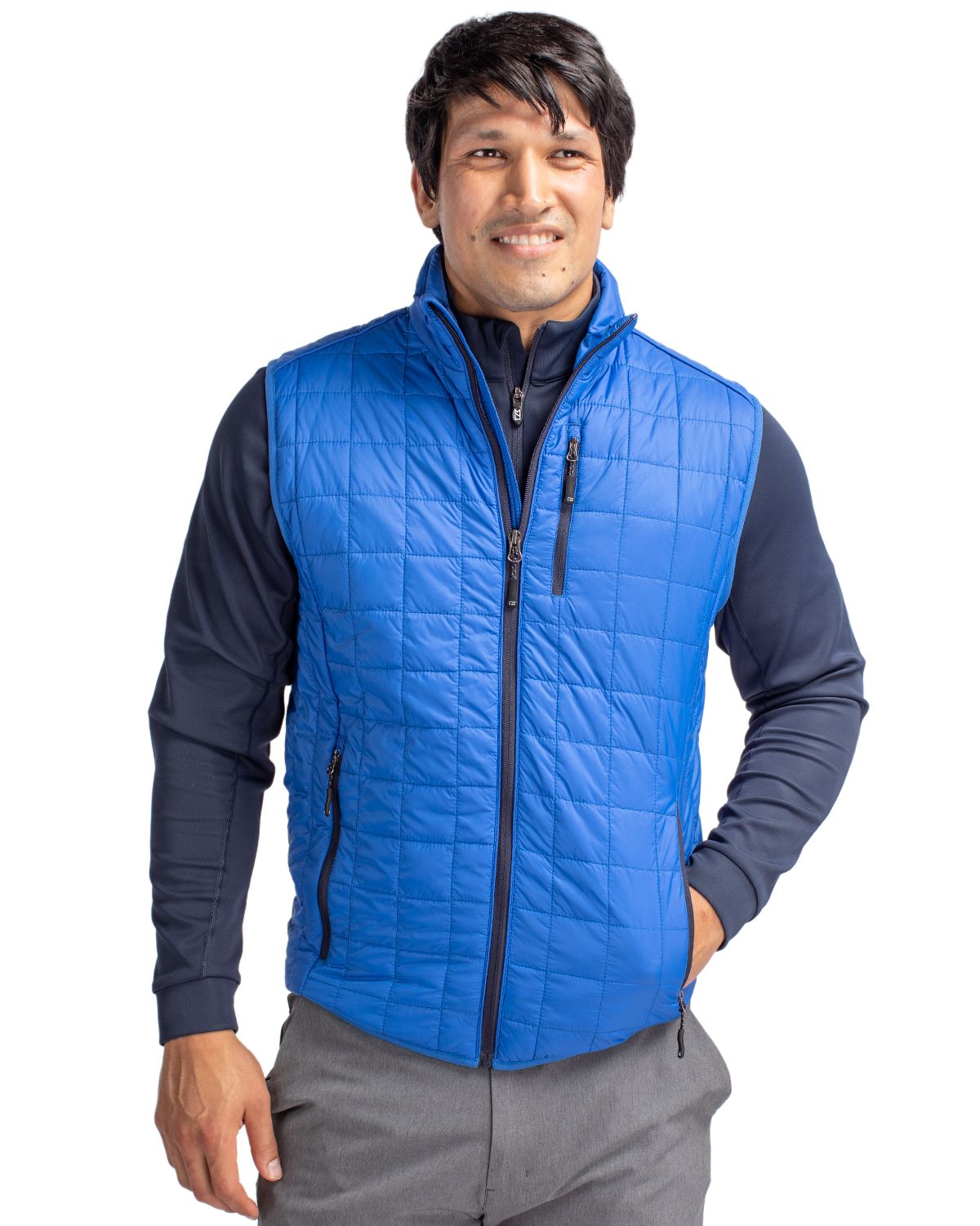 Cutter & Buck Rainier Recycled Insulated Puffer Mens Big & Tall Full Zip Vest Big & Tall 89