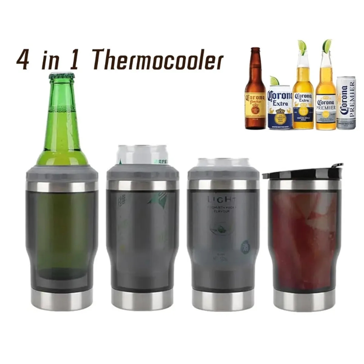 4In1 Travel Mug Warmer 14oz Can Beer Bottle 7