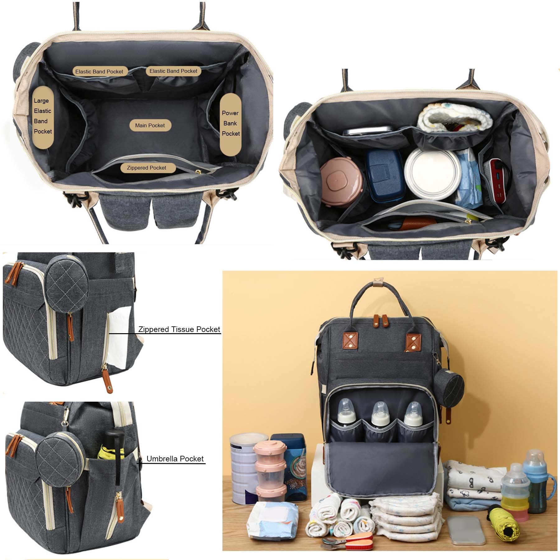 Diaper Bag Multi Function Mommy Backpack 4