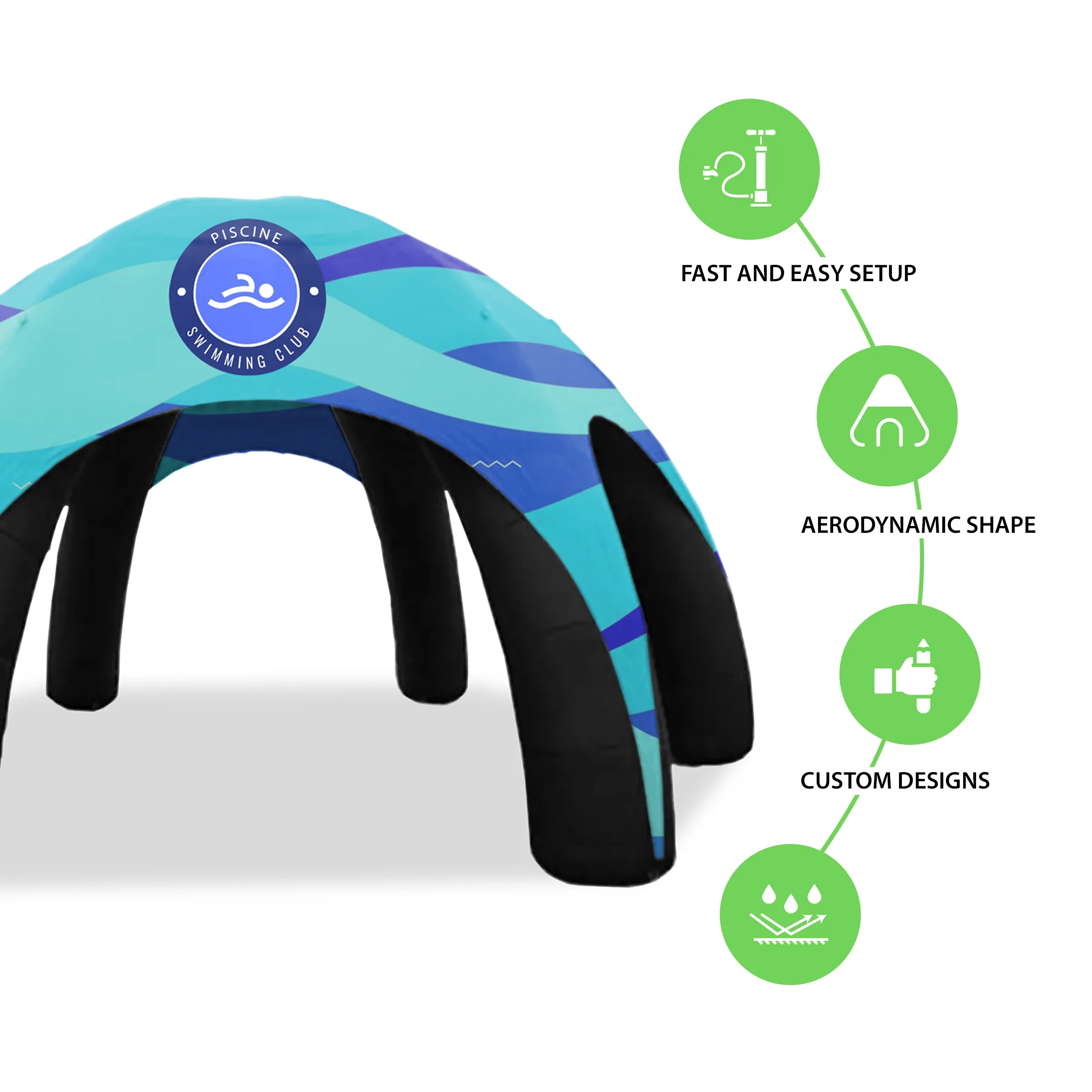 30' Custom Inflatable Spider Tent with 6 legs with Canopy 6