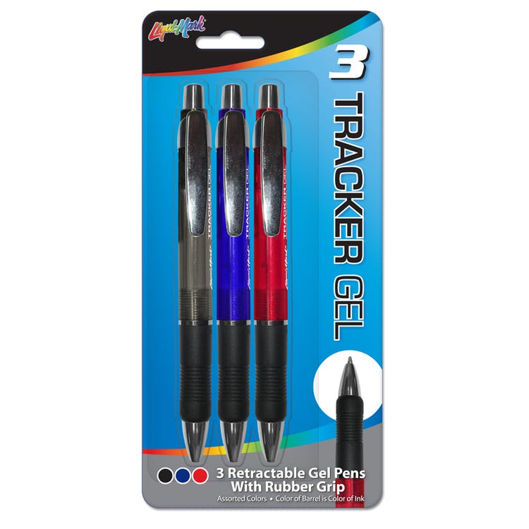 Gel Pens with Rubber Grip - 3 Pack 2