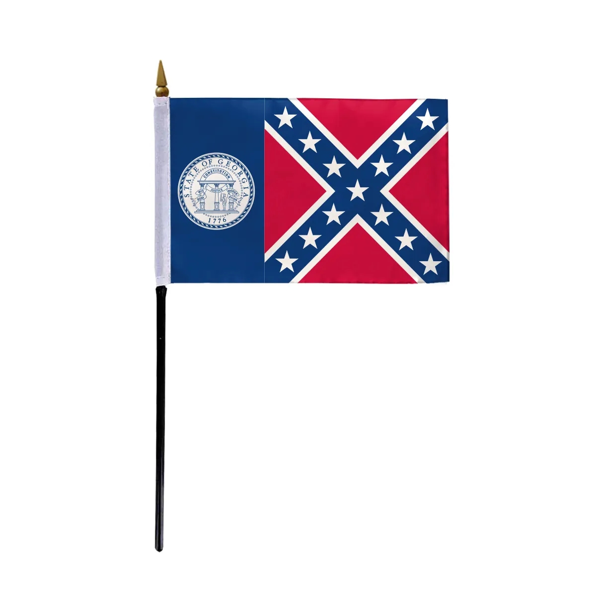 4"x6"/12"x18'' Georgia Until 2001 ePoly Printed Stick Flags 1
