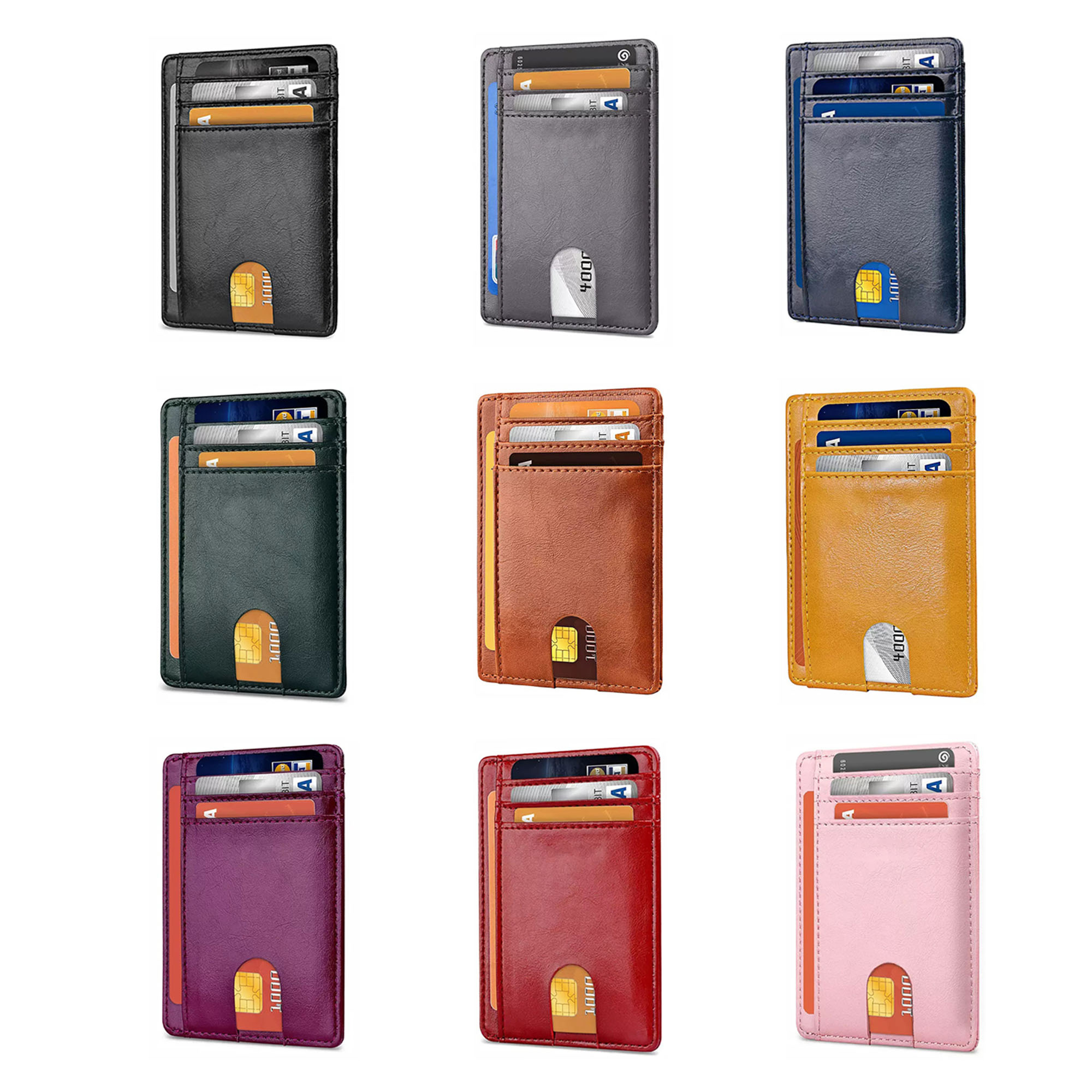 RFID-Blocking PU Leather Card Holder 1